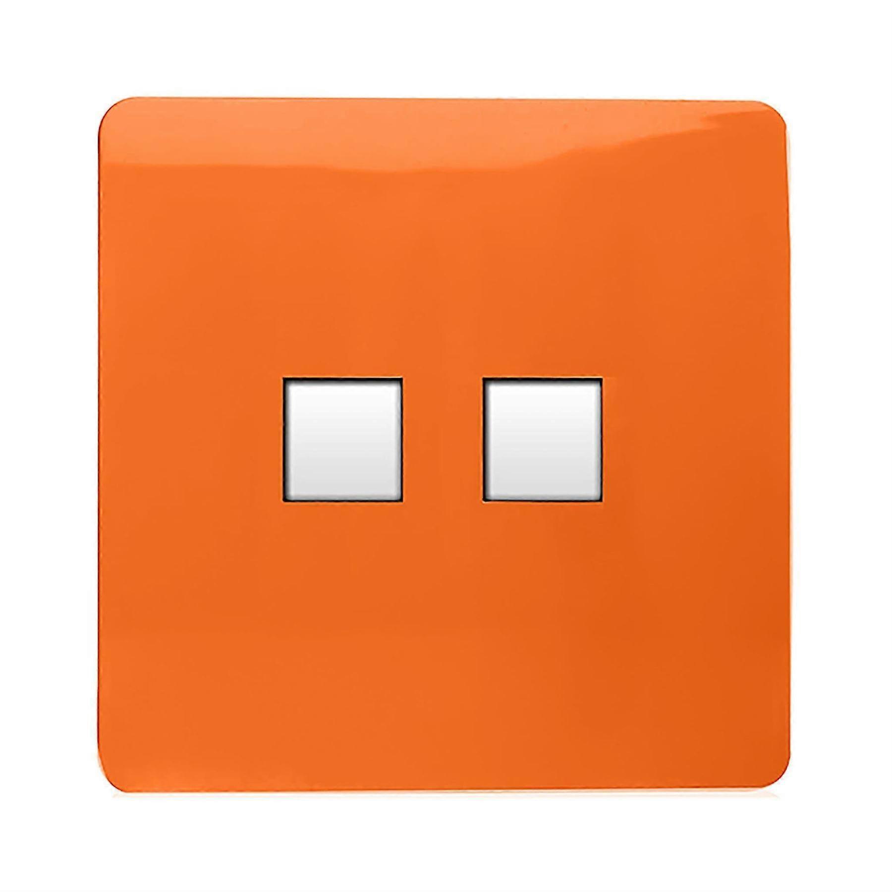 Trendi Artistic Modern Glossy 2 Gang Tactile RJ45 Cat 5e&Cat 6 PC Ethernet Socket Orange