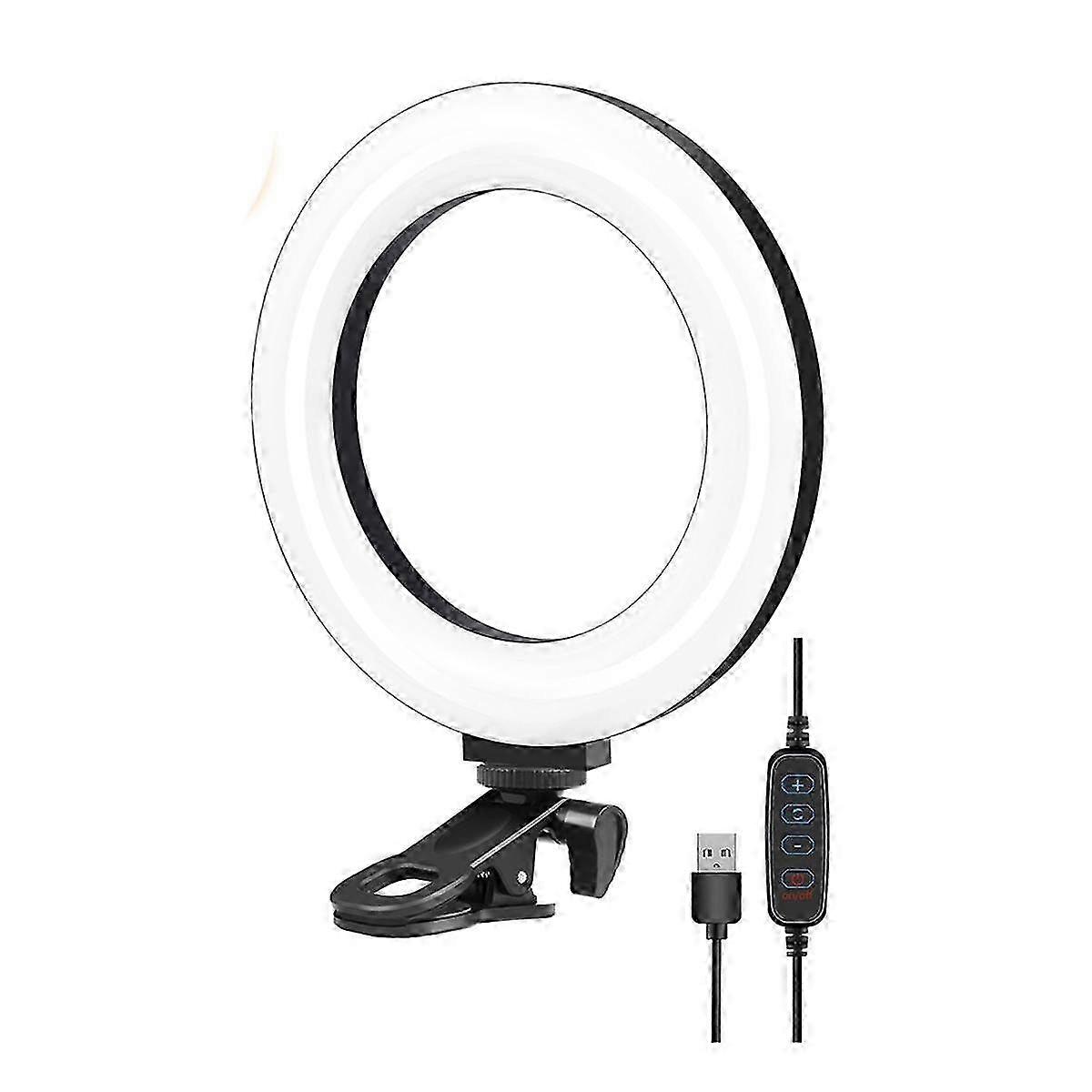 6.2 Inches Fill Light 40 LED Ring Light 3200K-6500K Color Temperature with Mounting Clamp for Video Laptop Fill Light