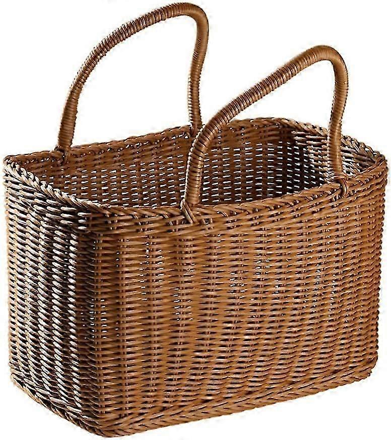 Multipurpose woven basket for shopping and storage needs