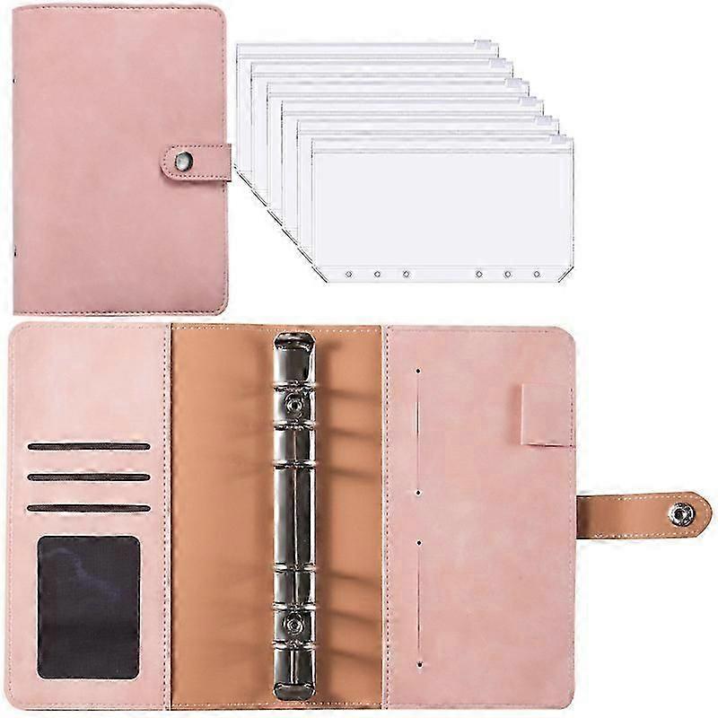 2023 A6 PU Leather Budget Binder Notebook Cash Envelopes System Set,with Binder Pockets for Money Budget Saving Bill Organizer