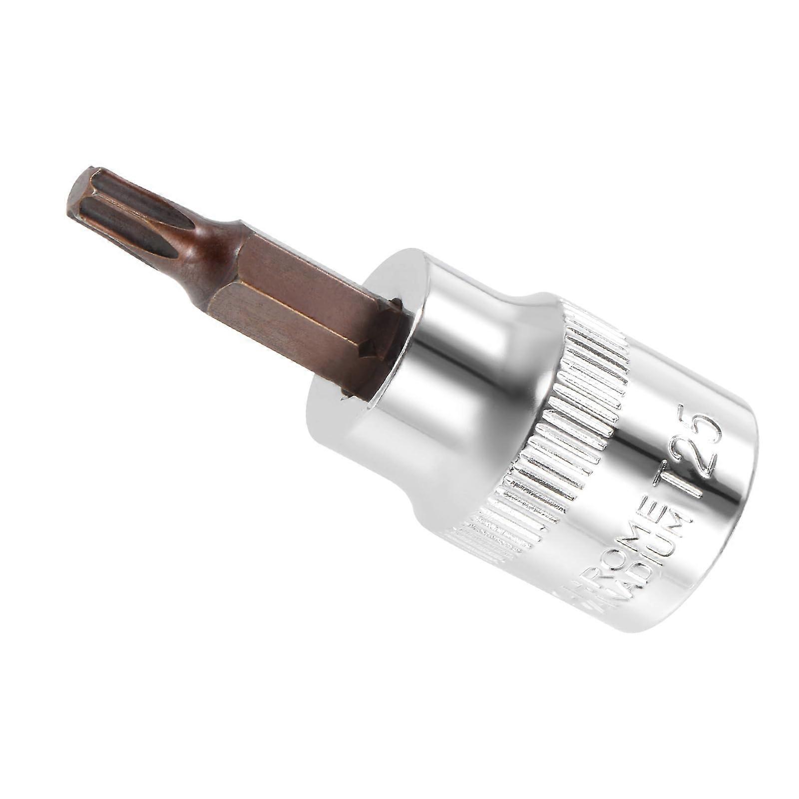 Torx Bit Socket 3/8Inch Drive T25 S2 Steel CRV Torx Star Socket Impact Bit Screwdriver Sockets Adapter 1Piece