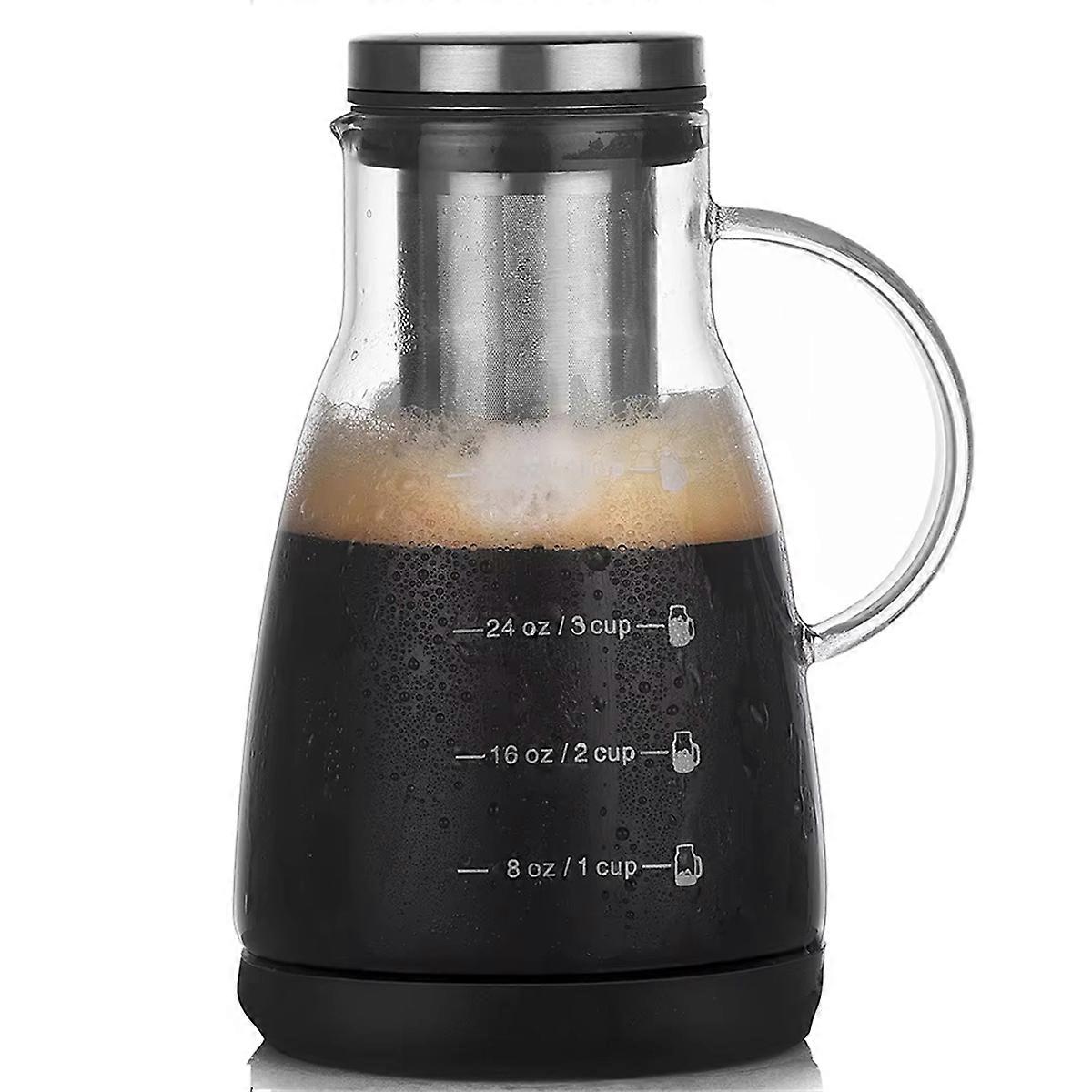 960ml Dual-Use Cold Brew Coffee & Tea Maker, Espresso Ice Drip Glass Pot with Filter,Glass Pot for Home Use