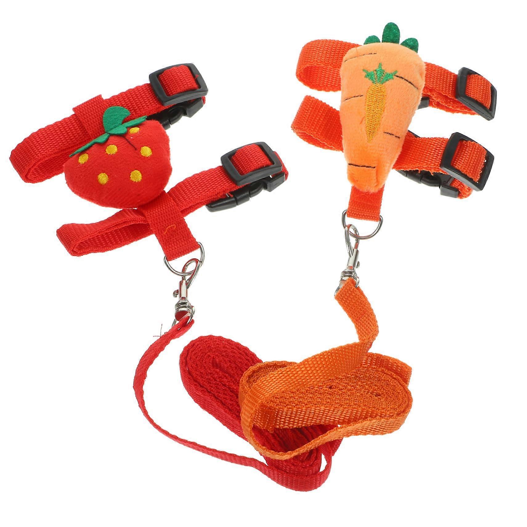 Rabbit Leash Harness 2 Sets Adjustable Harness For Giant Rabbits Cuddly Bunny Accessory Set Pet Leash