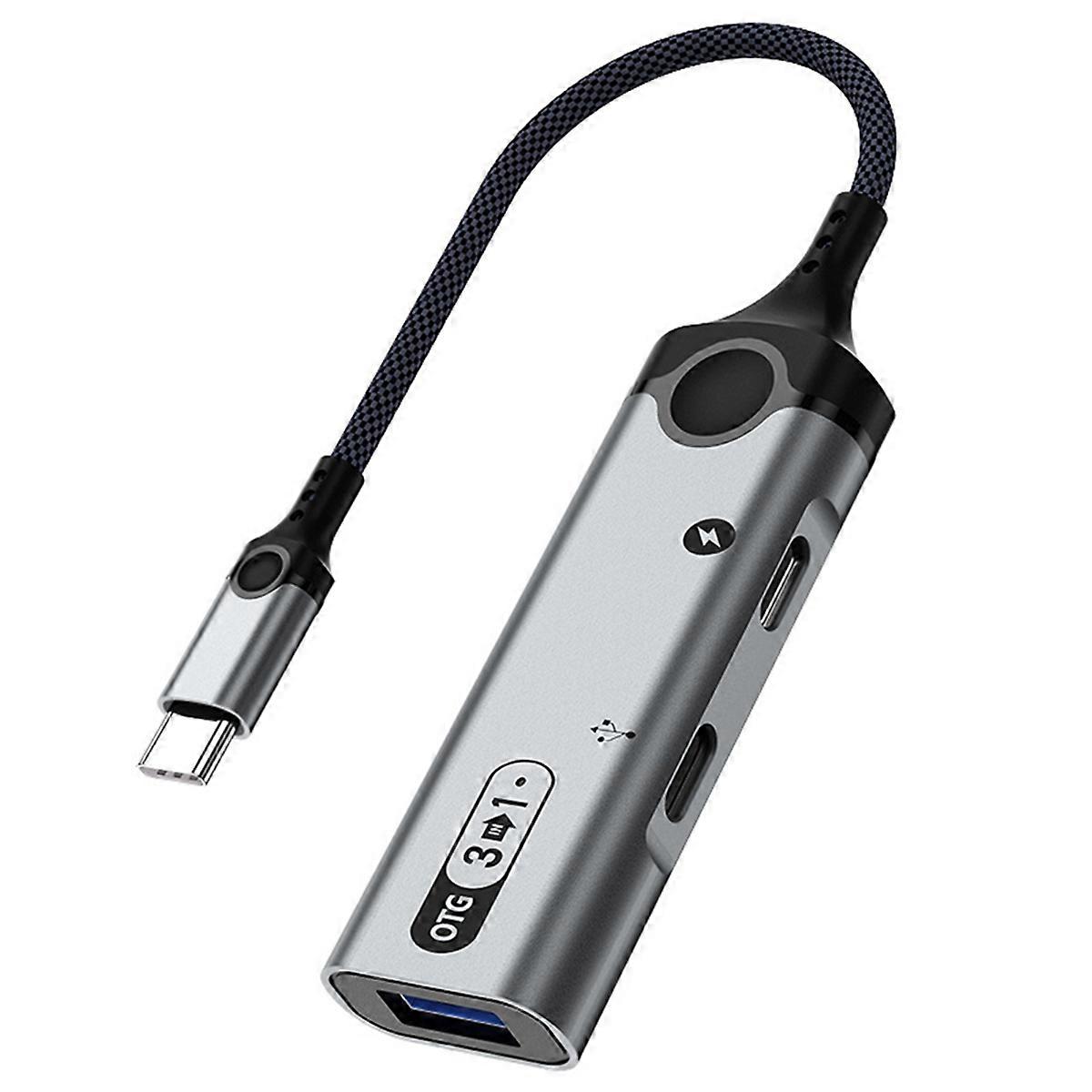 OTG-Adapter 3in1 Typ-C Android-Aufladung Externer U-Disk-Kartenleser USB-Konverter PD 60W Dockingstation