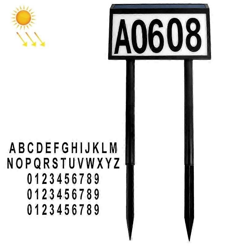 Solar LED Light Control Waterproof Plug Door Light, Style: 26 Letters + 3 Sets Numbers