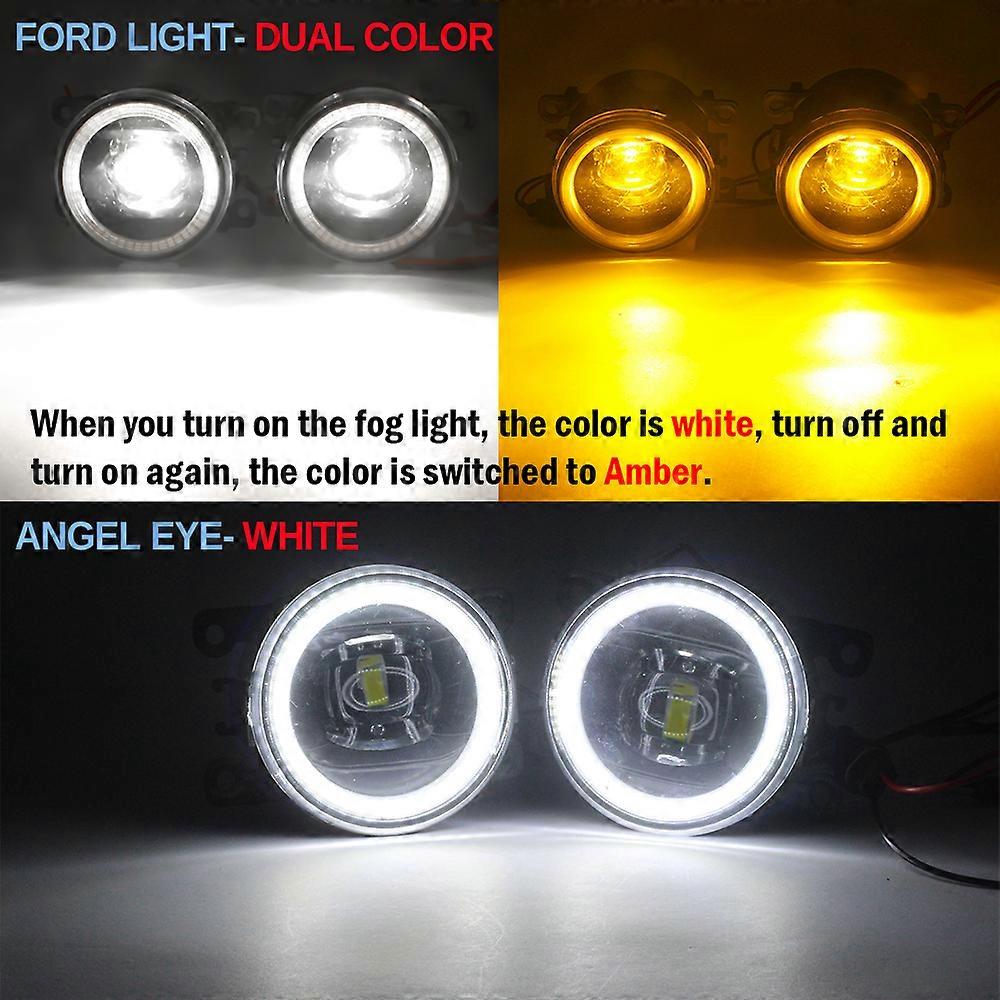 Applicable Car LED Fog Light Angel Eye DRL Daytime Running Lamp For Ford Fusion Fiesta Focus C-Max Edge Ranger Transit Tourneo Ka EcoSport