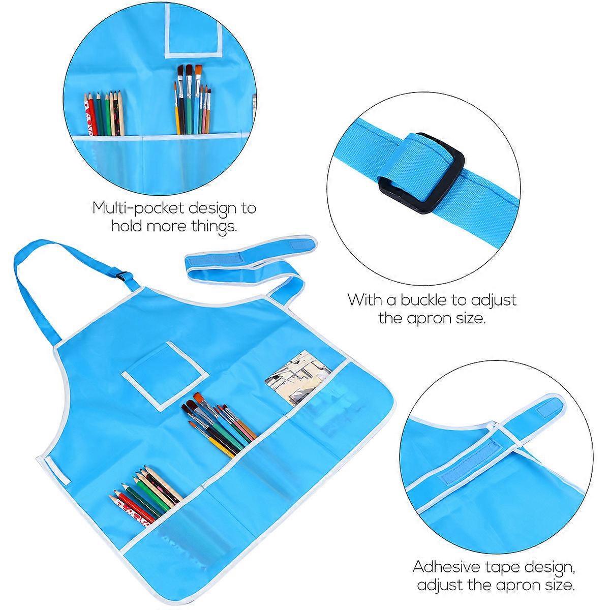 Kids Apron Waterproof Painting Aprons for Kids 2Pcs with Pockets
