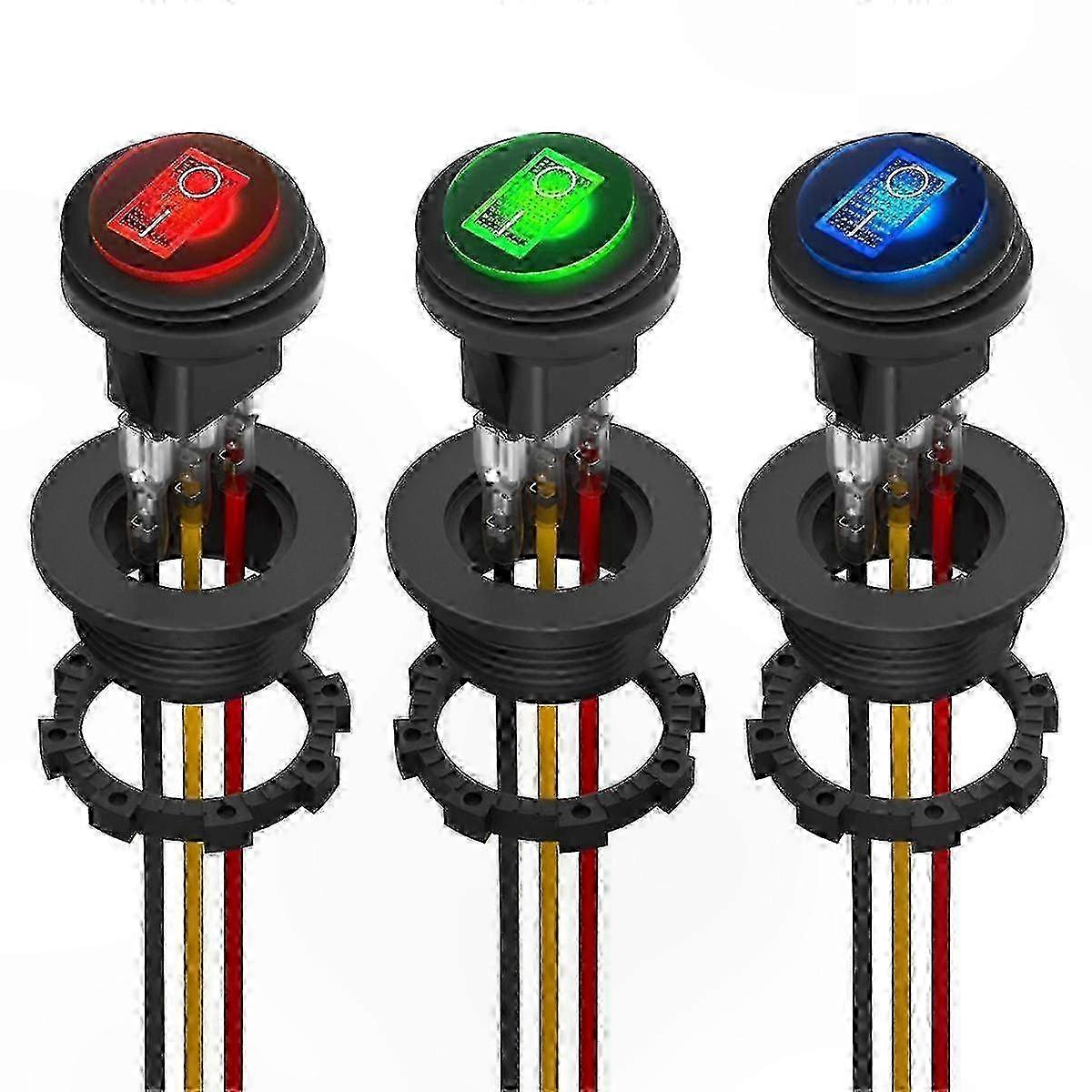 12V 20A Marine LED Rocker Switch with Waterproof On/Off Toggle Function