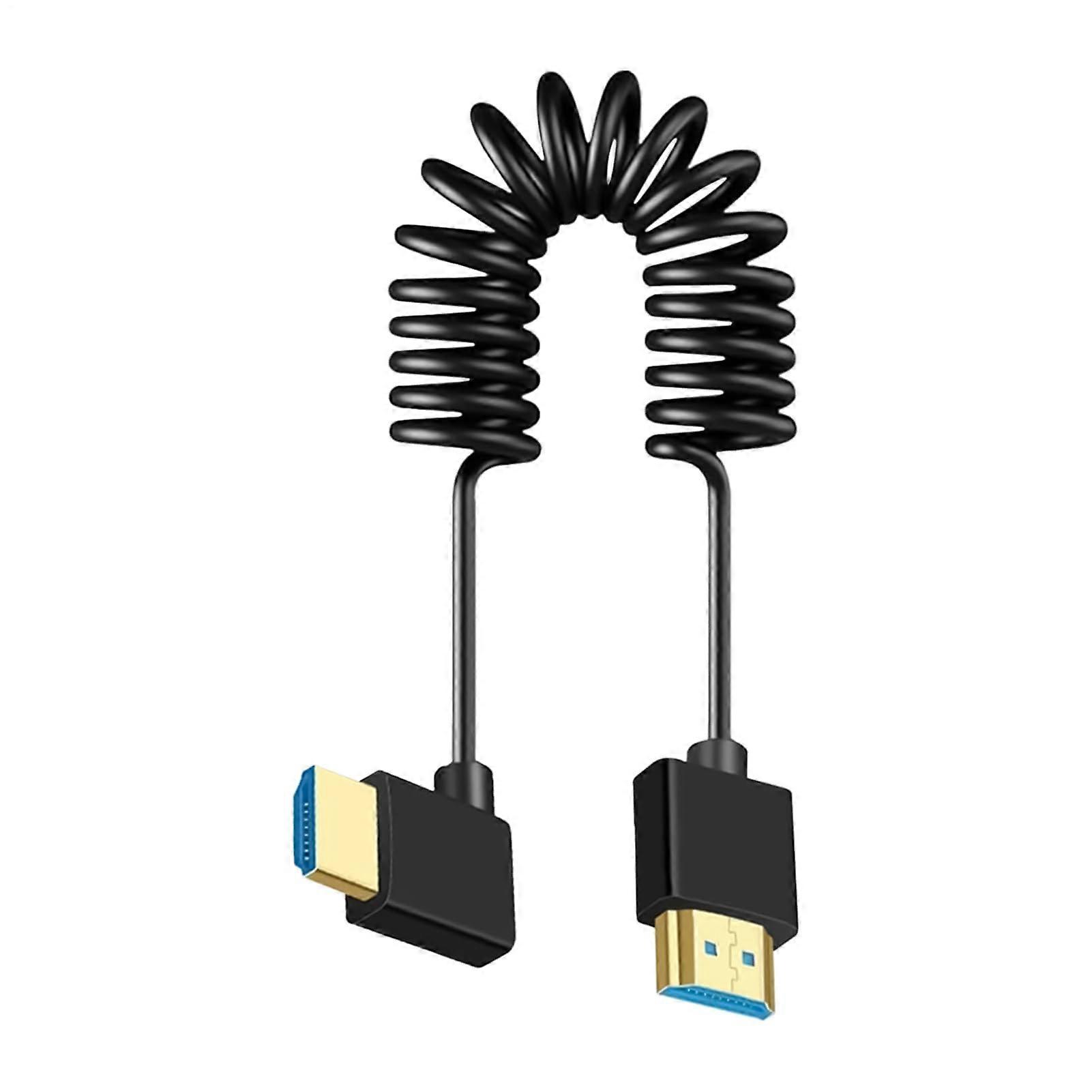 Coiled Monitor Cable HDMI to microHDMI, Portable Thin Spring Cord for Outdoor Photography and Tight Spaces