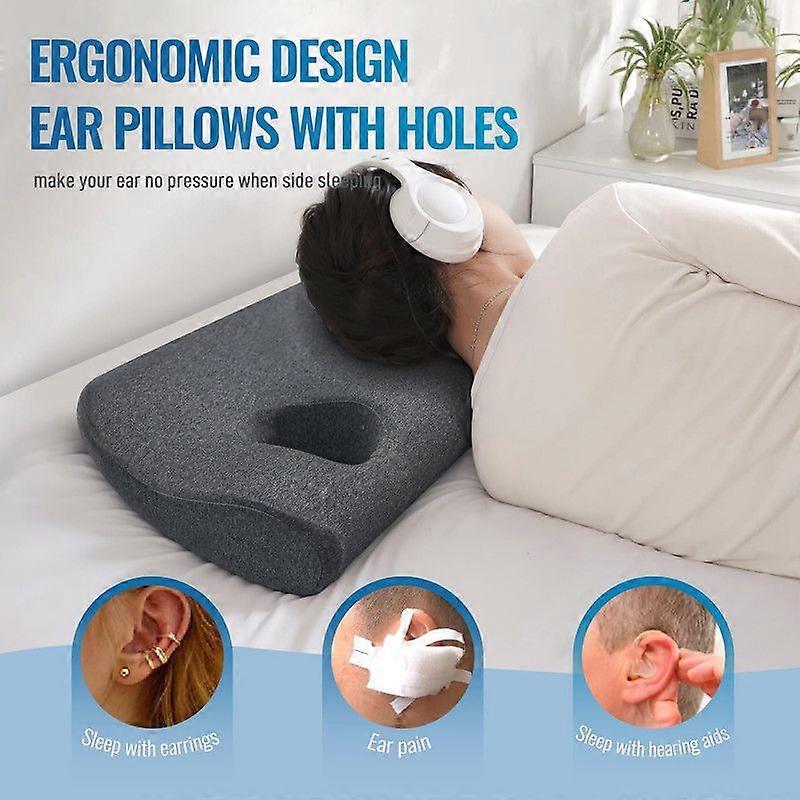 Piercing Pillow for Side Sleepers with Ear Hole Memory