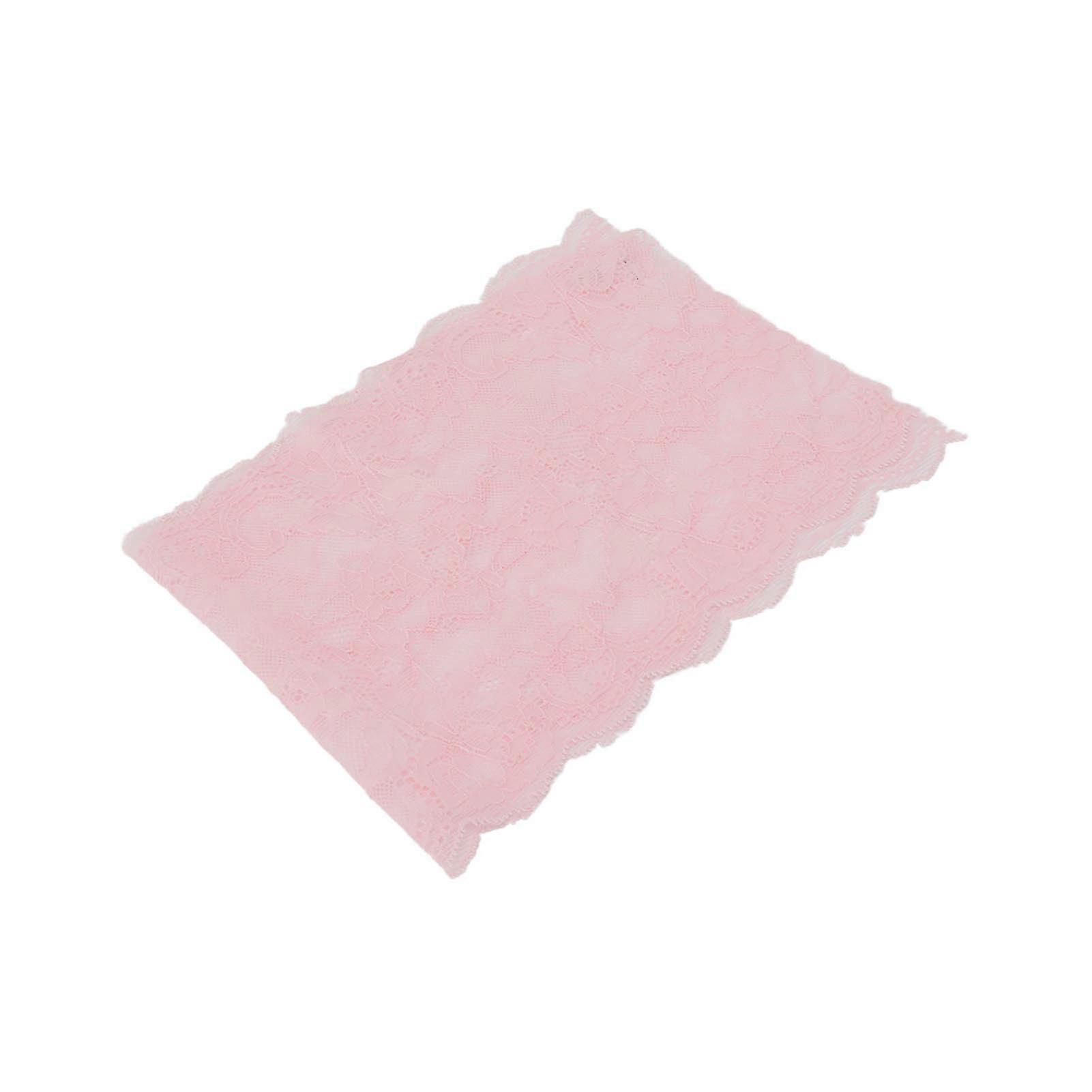 17cm Wide Pink Nylon Lace Ribbon 10 Yards Soft Elastic Trim