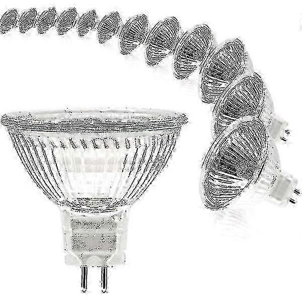 12V 20W MR16 Halogen Bulbs GU5.3 Base Dimmable 2700K Warm White 12-Pack