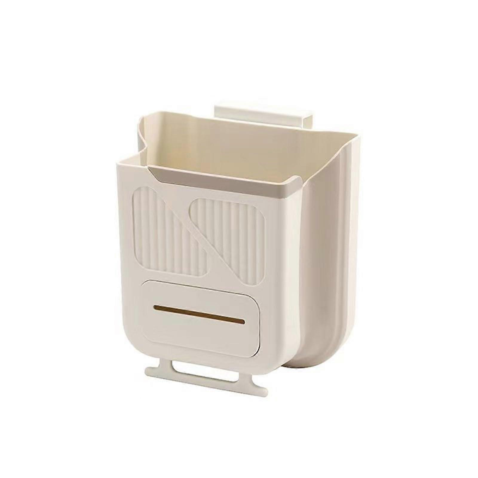 Foldable Waste Bin 25x26 Cm Grey Snow For Offices Cabinets Camping Kitchen Trash Can
