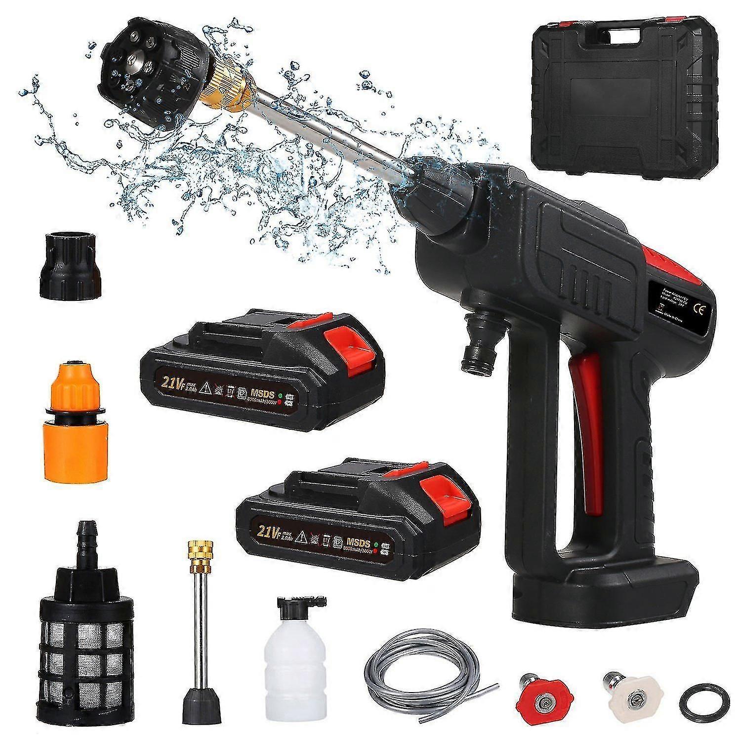 Cordless Power Washer 60bar 300w High Power Washer Machine With 6in1 Spray Rechargeable Battery For