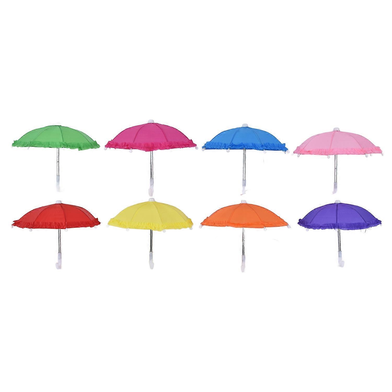 Feature:
1. Exquisite: 8pcs miniature umbrella, with different color, simulated and lifelike, pay at