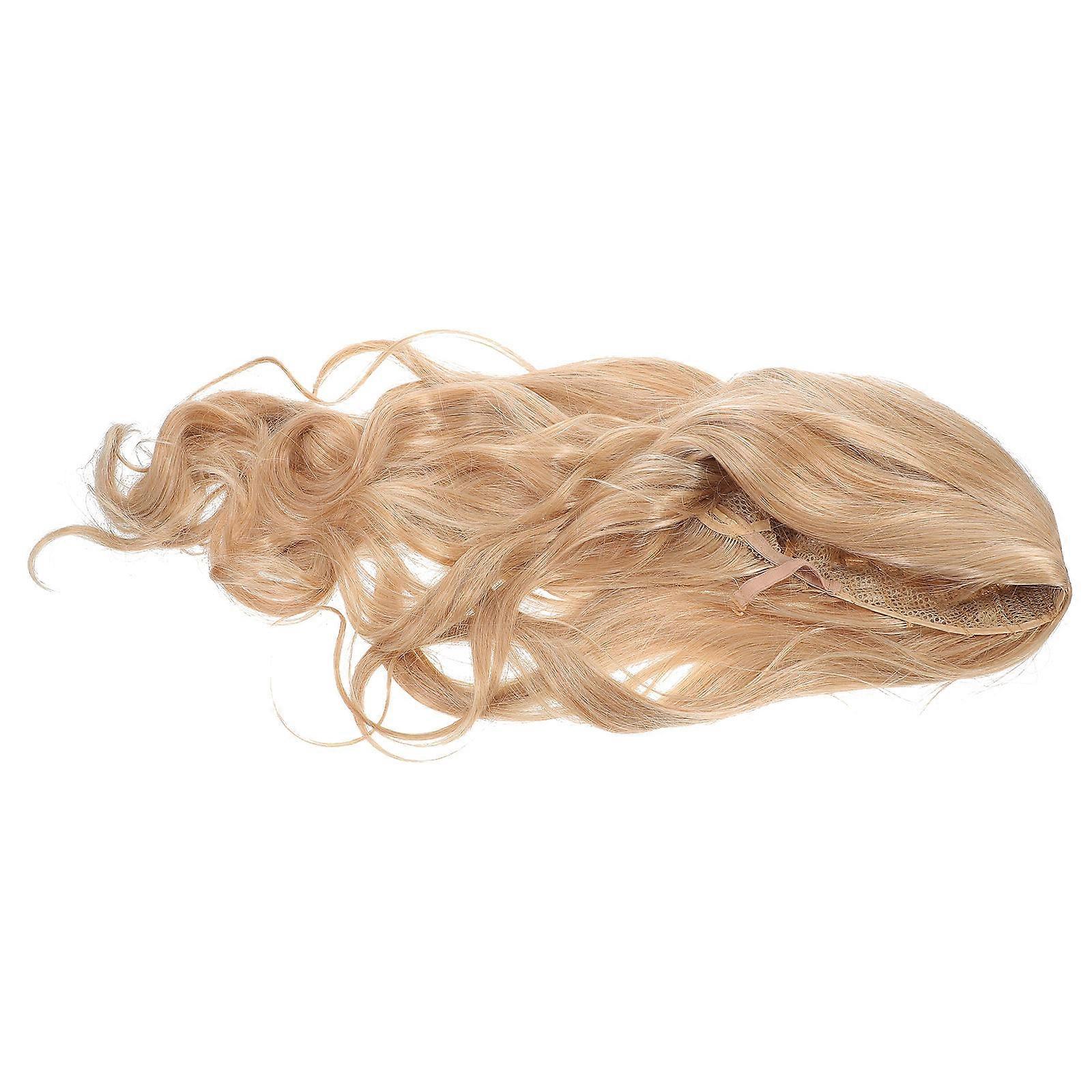 Golden Rocker Cosplay Wig for Party Use 4Pcs Synthetic Hairpiece