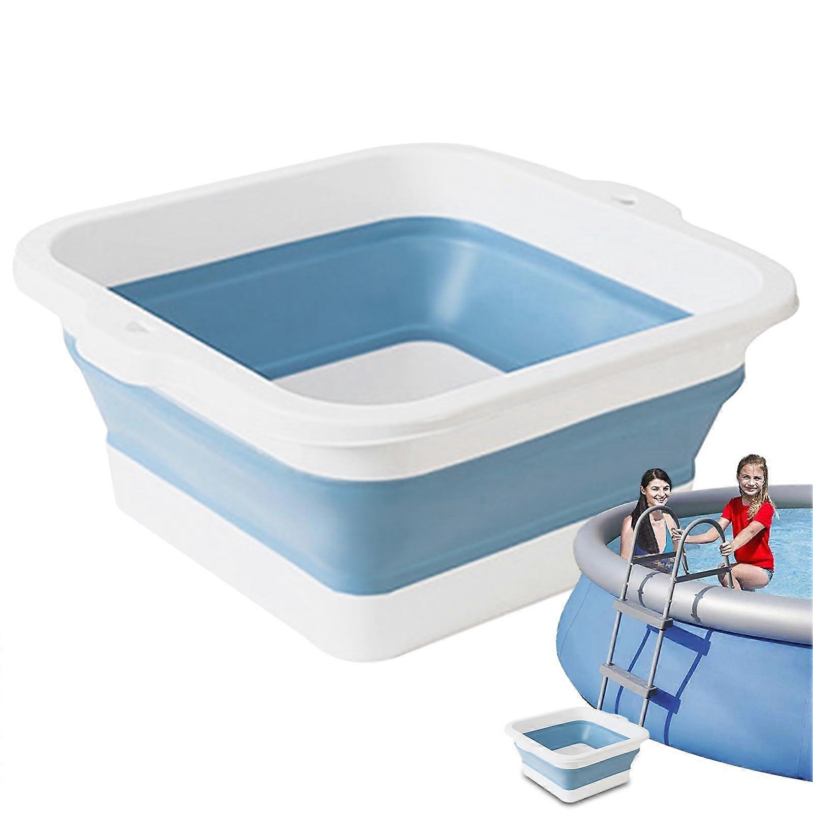 Feet Sink  Foot Wash Soak Feet Non Raised Folding Cube 168 Convex Massage Points Large Size Blue