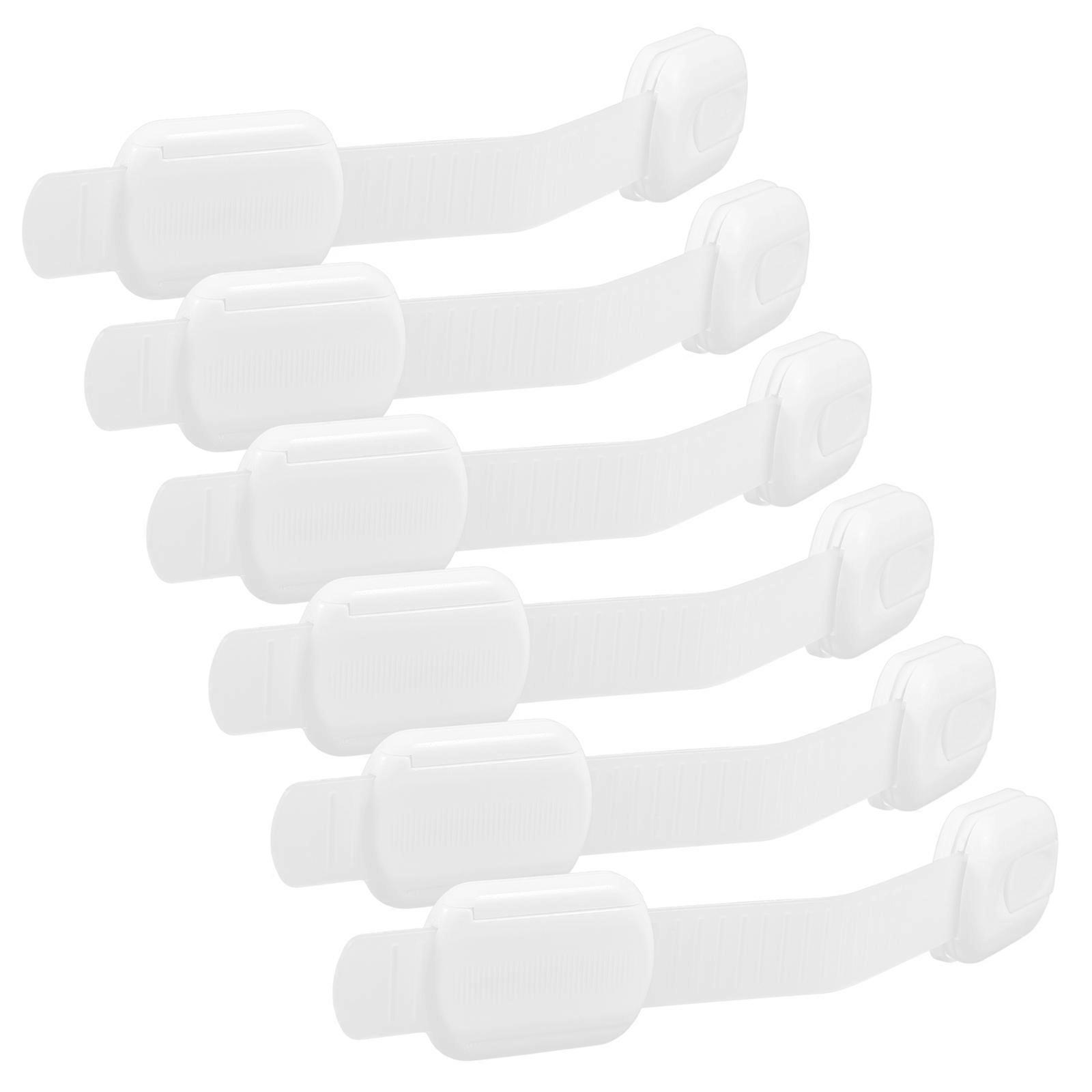 Safety Locks Child Proofing Protect Contents Adjustable Range 3-9cm White 6Pcs