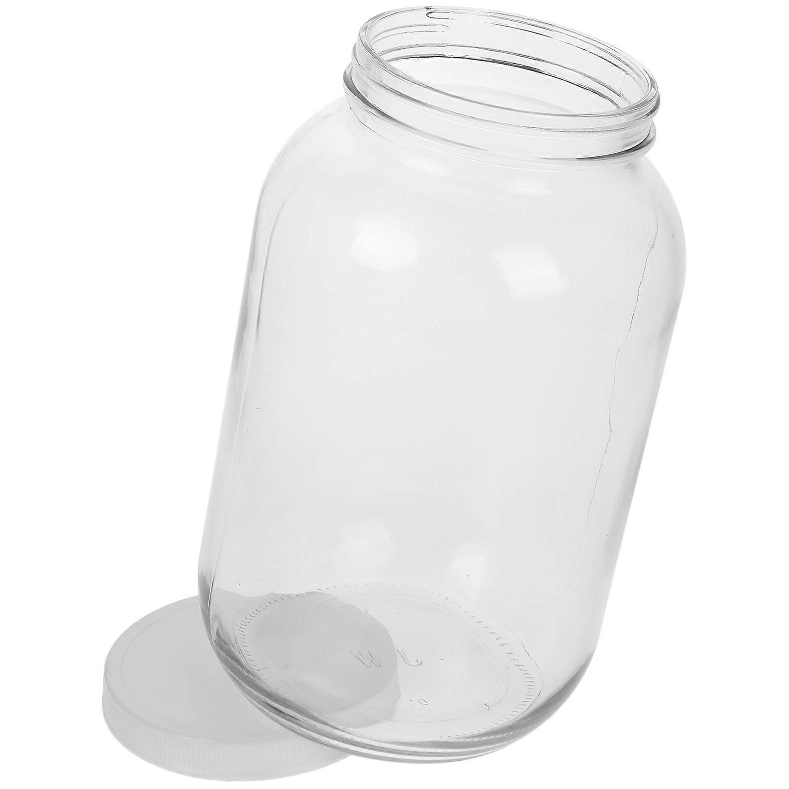Storage Bottle Large Glass Jar with Plastic Lid for Fermenting Brewing 1 Gallon