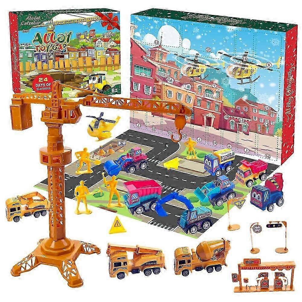 Children's Toys Advent Calendar 24GB Truck Engineering Vehicle Calendar Puzzle Christmas Gift 02