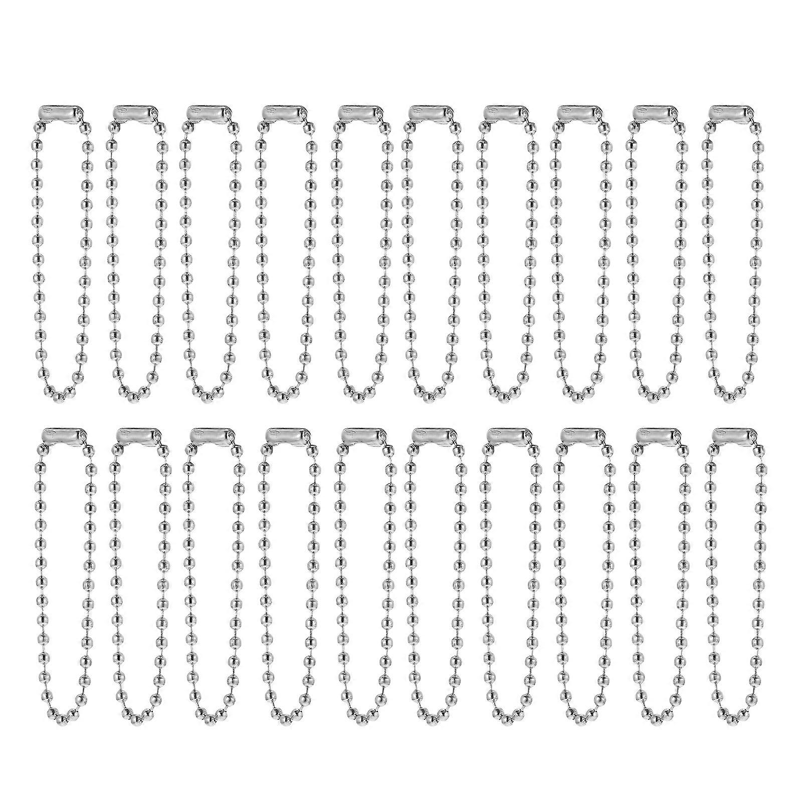 Ball Bead Chains 100Pcs for Key Ring Diy Projects Silver Iron for Key Ring