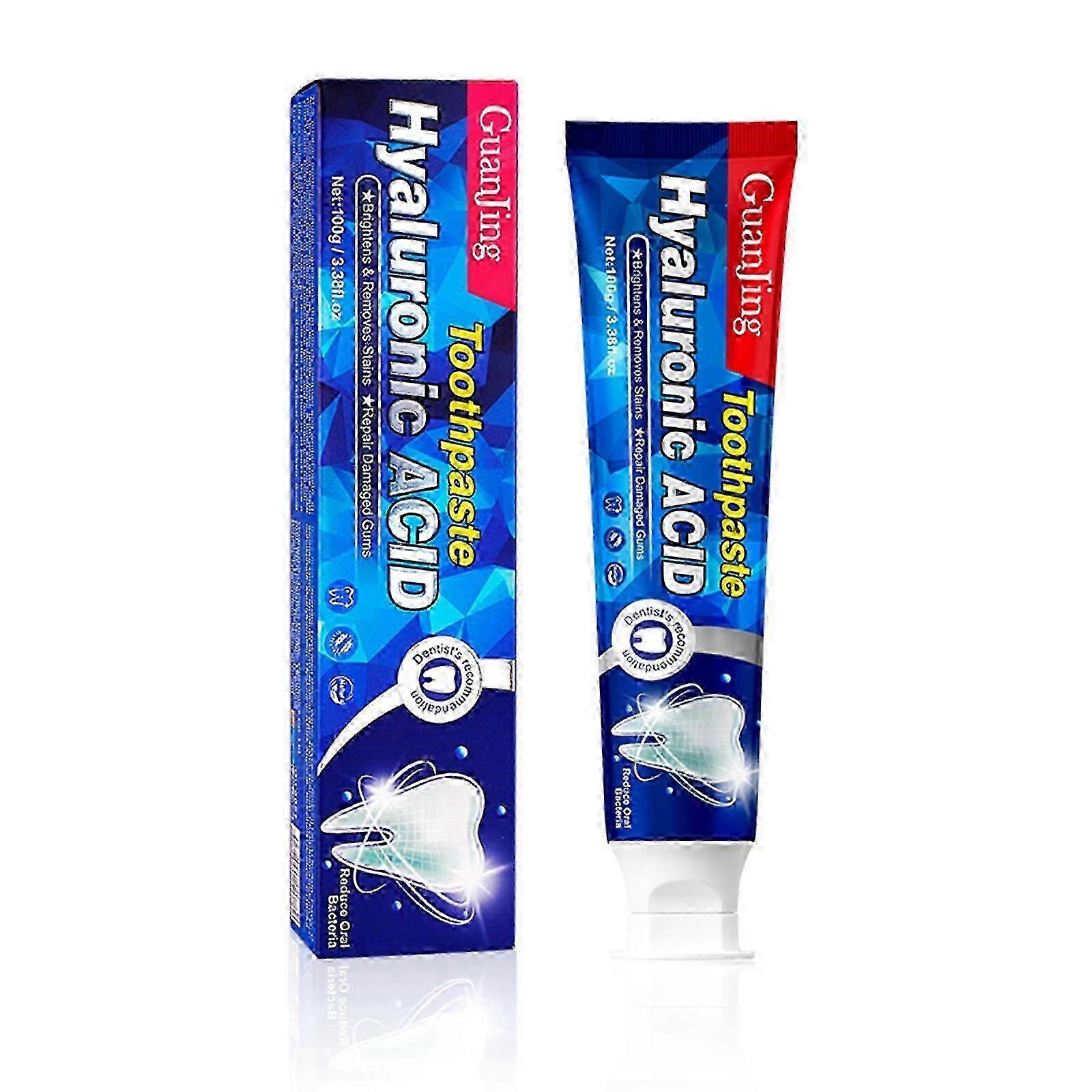 Dentifrice à l’acide hyaluronique 100g, Nettoyez les taches et la mauvaise haleine Propreté Dentifrice Blanchissant propre