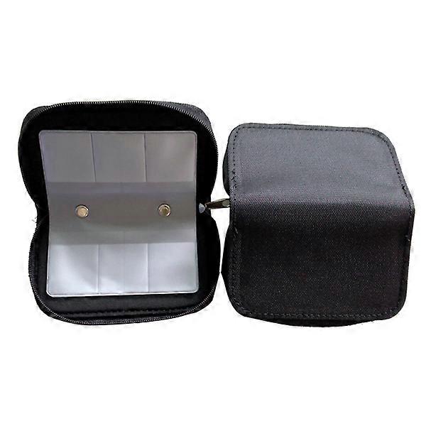 Portable Memory Pouch for Storage with 22 Slots Black Case Zippered