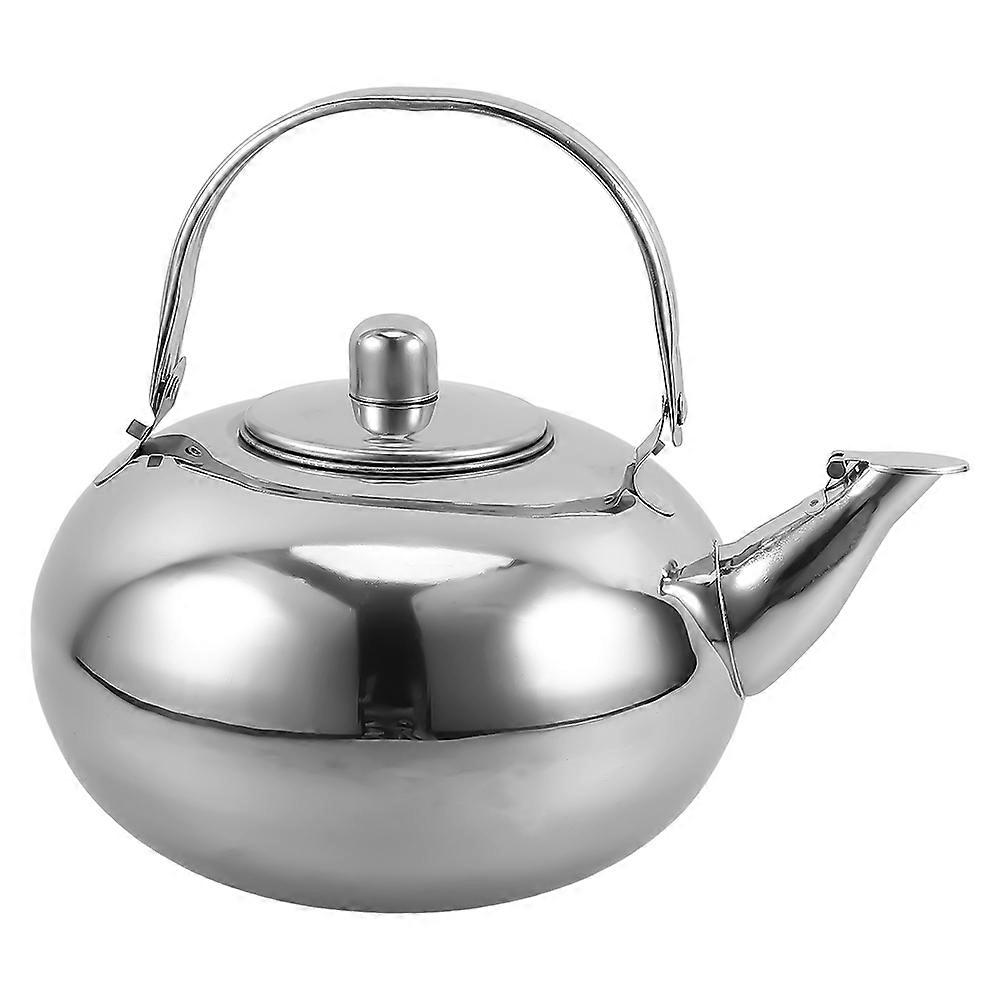 Silver Stainless Steel Tea Kettle with Infuser for Brewing Tea 3Pcs