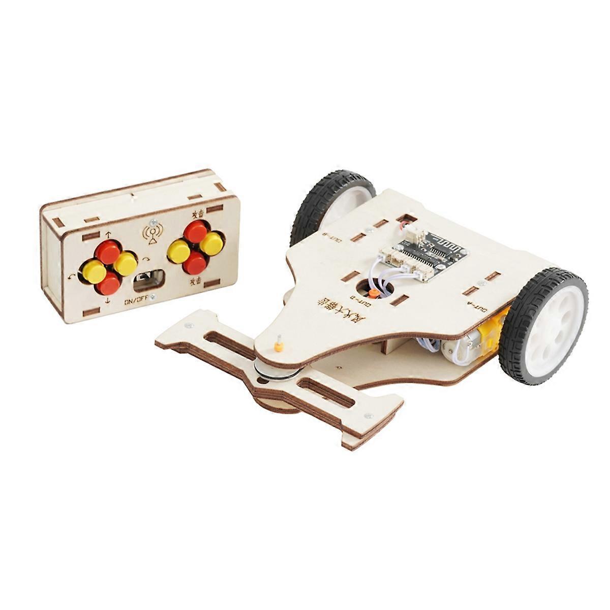 DIY Wooden Remote Fighting Vehicles Model Educational Kit Experiment Physics Science Learning Kit for School Supply