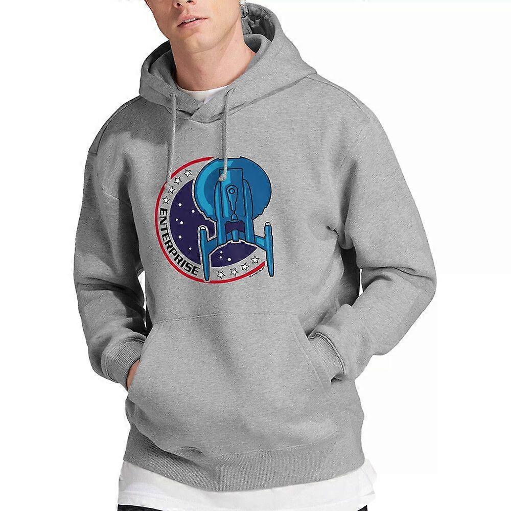 Moletom com Capuz Star Trek Enterprise Patch S-3XL, Estilo Atlético Heather 1801