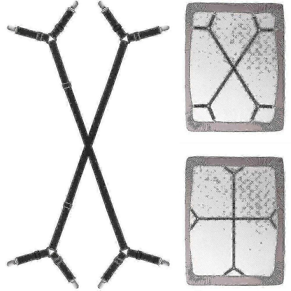 Bed Sheet Fasteners, 2 Pcs Adjustable Crisscross Fitted Sheet