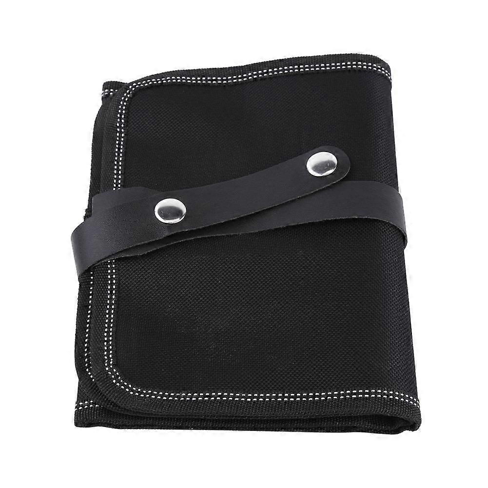 Portable Black Fabric Multi-Function Pencil Pouch (48 Slots)