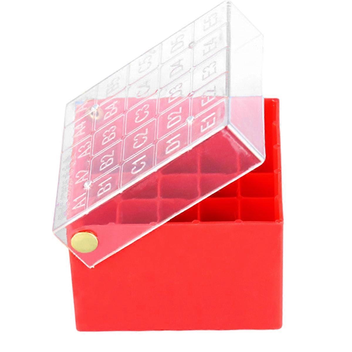 Pudełko na probówkę Mrożone pudełko do przechowywania Próbka Mrożone pudełko Pudełko z klapką 25 komórek 1,5-2,0 ml 1 sztuka czerwona