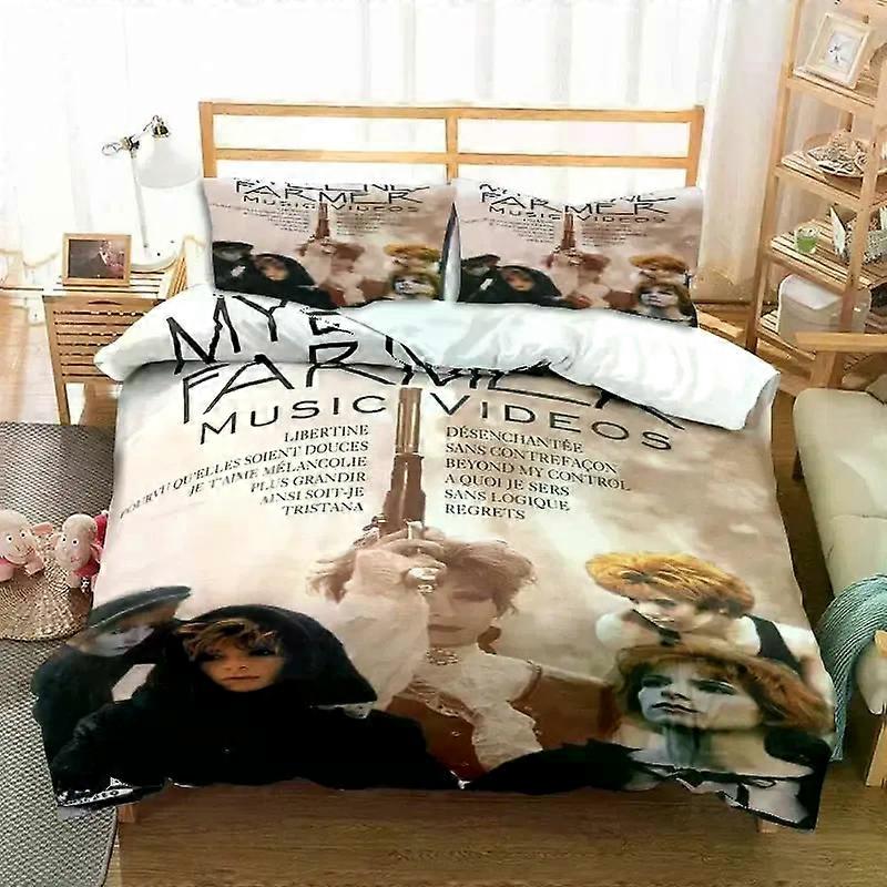 AM1667 Singer Mylene Farmer Bedding Set with Duvet Cover and Pillowcase for King and Queen Size Beds
