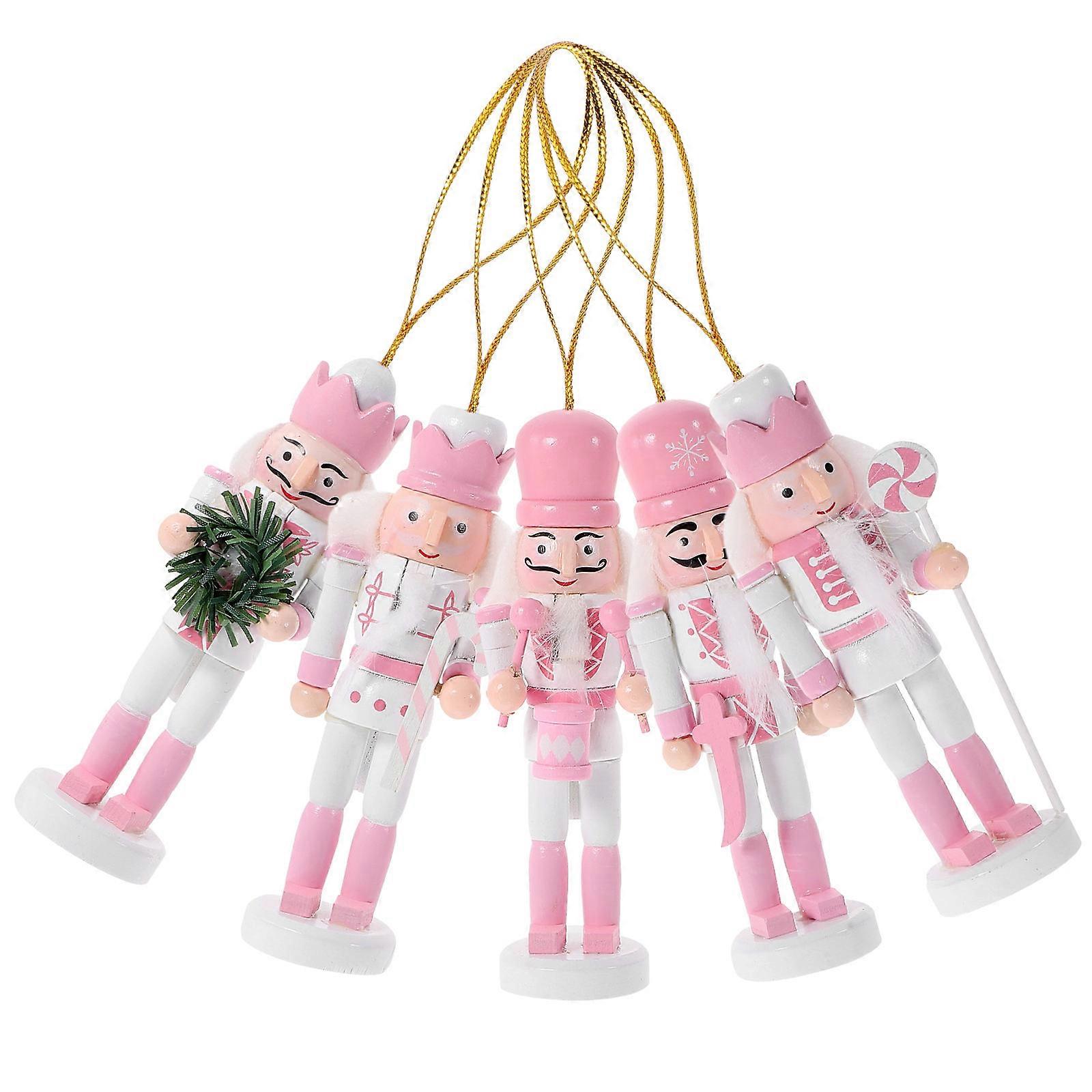 Wooden Nutcracker Pendant Nutcracker Craft for Hanging 15Pcs