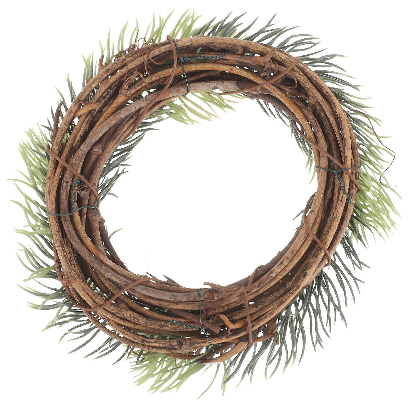 Candle Wreath Decorative Wreath for Front Door Hanging 4Pcs Simulation Pine