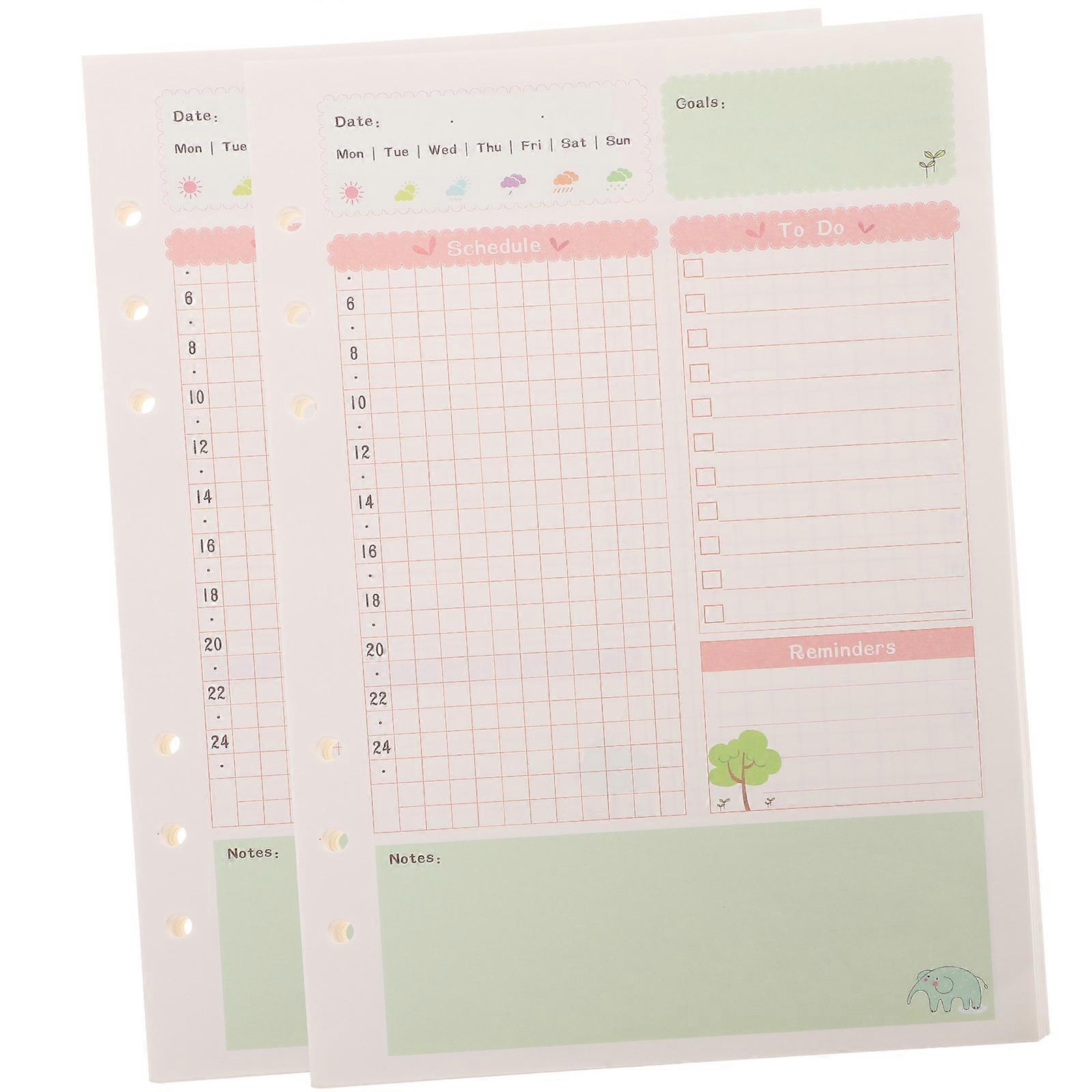 Loose Leaf Notebook Accessories Round Holes Colored Notebook Paper For Travel Office 45 Sheets Per Package