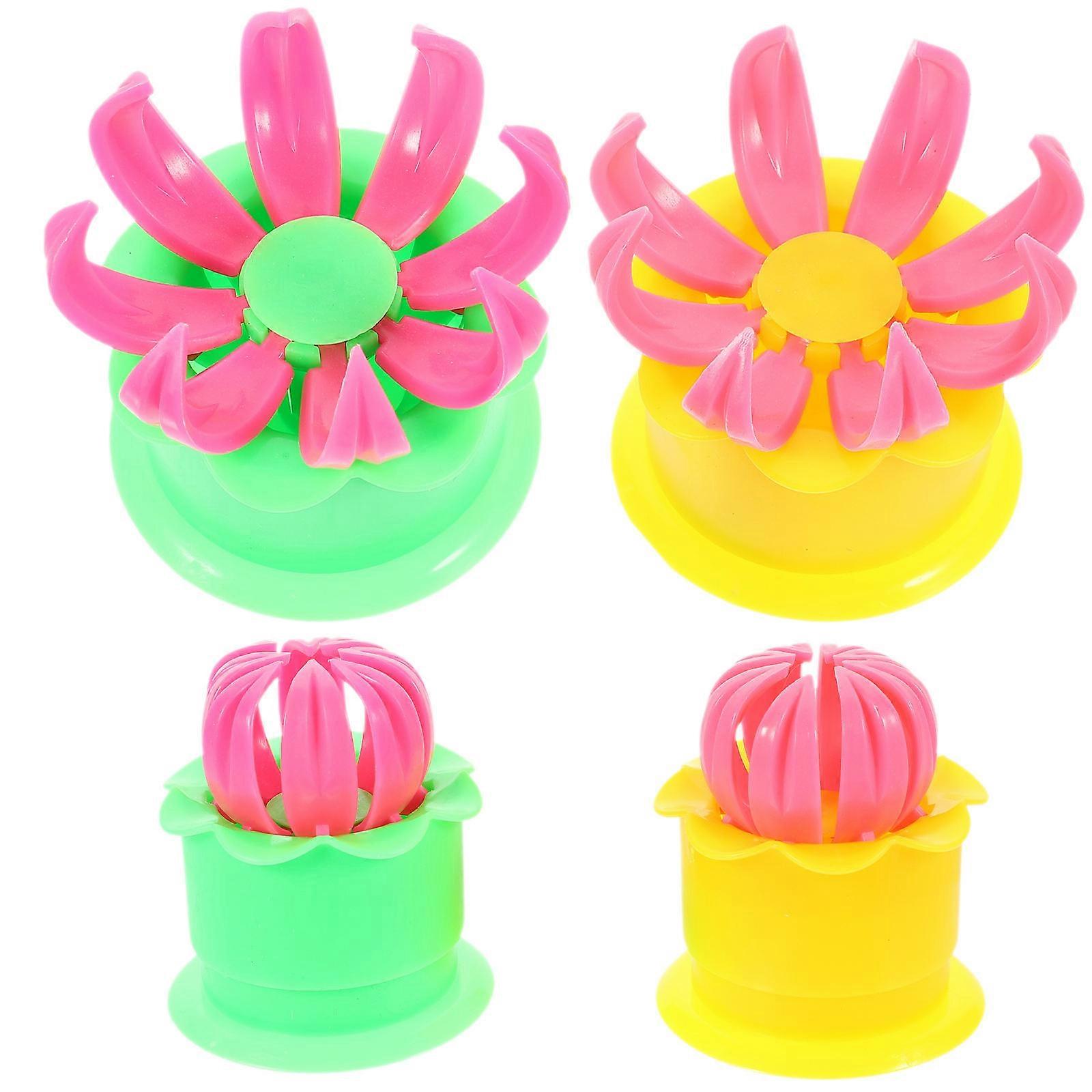 Steam Bun Makers 2Pcs Assorted Color Plastic Baking Pie Mold for Home Use Flower-Shaped Buns