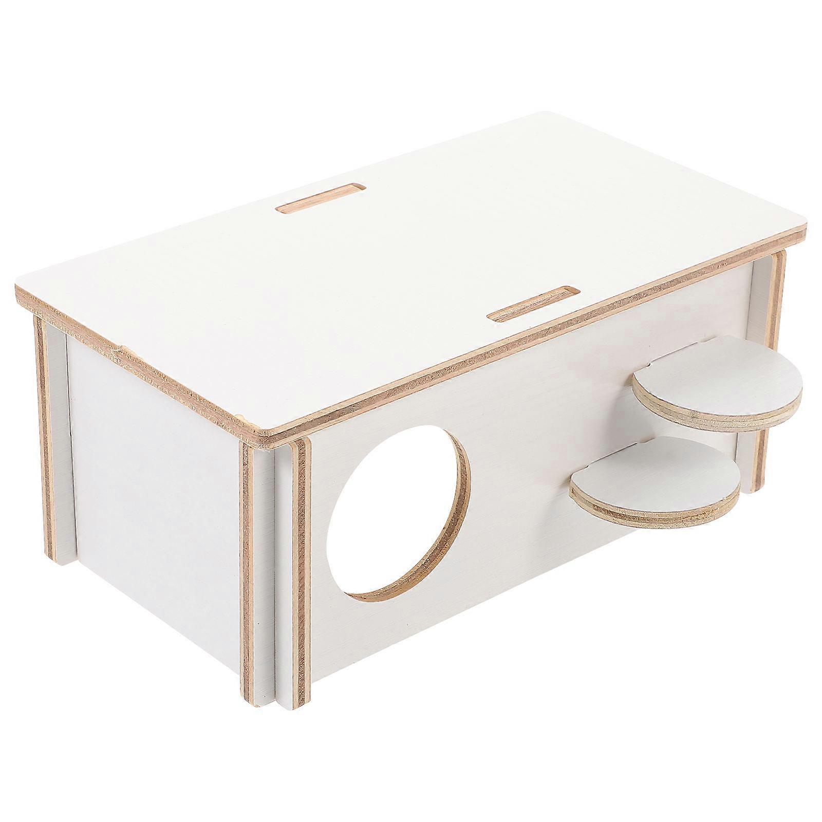 Rectangular Wooden Rat Cage Offer Exercise For Hamster 7.9X5.7X14.2in 4Pcs