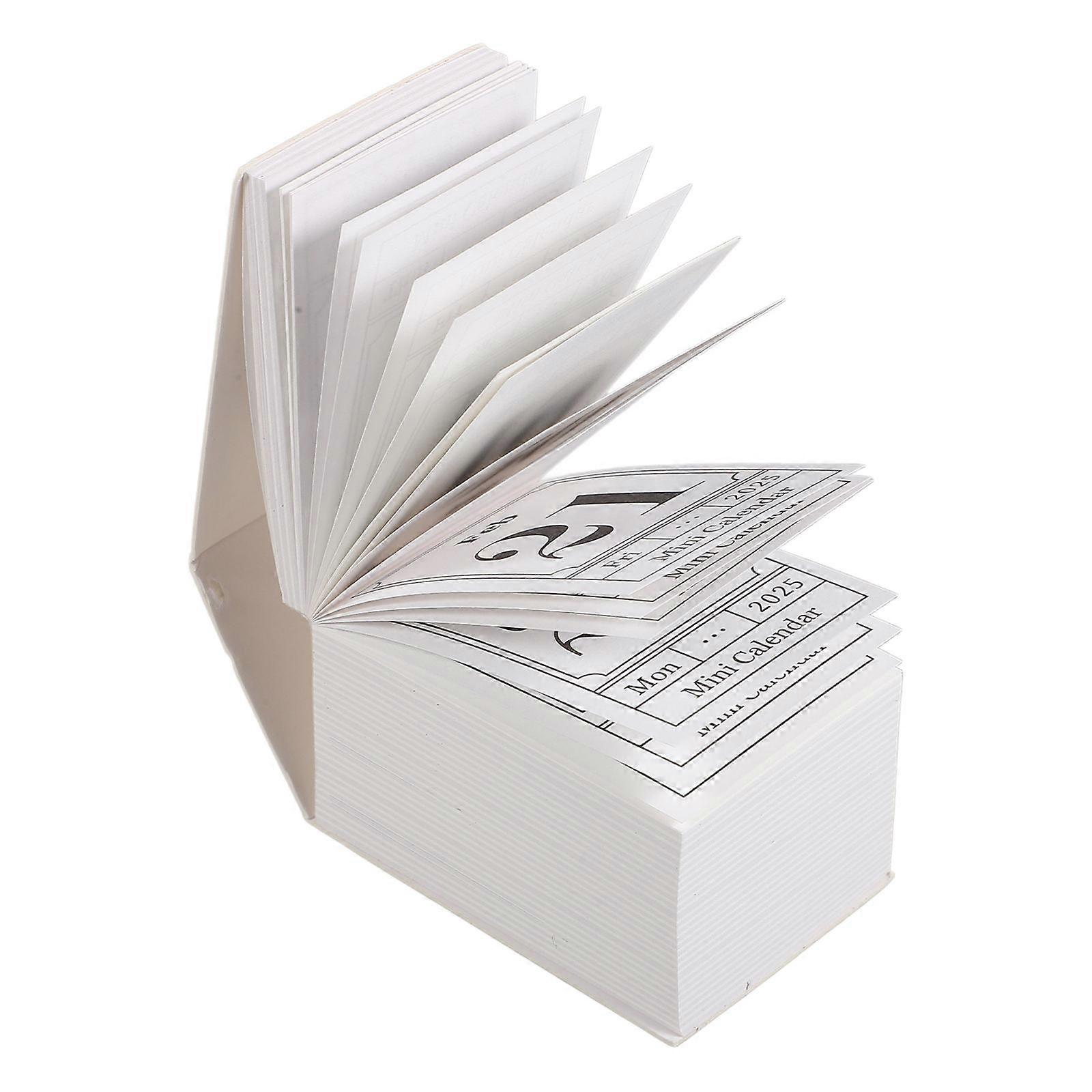 Small Desk Calendar White Paper Home Desk Calendar for Countdown Use 4Pcs