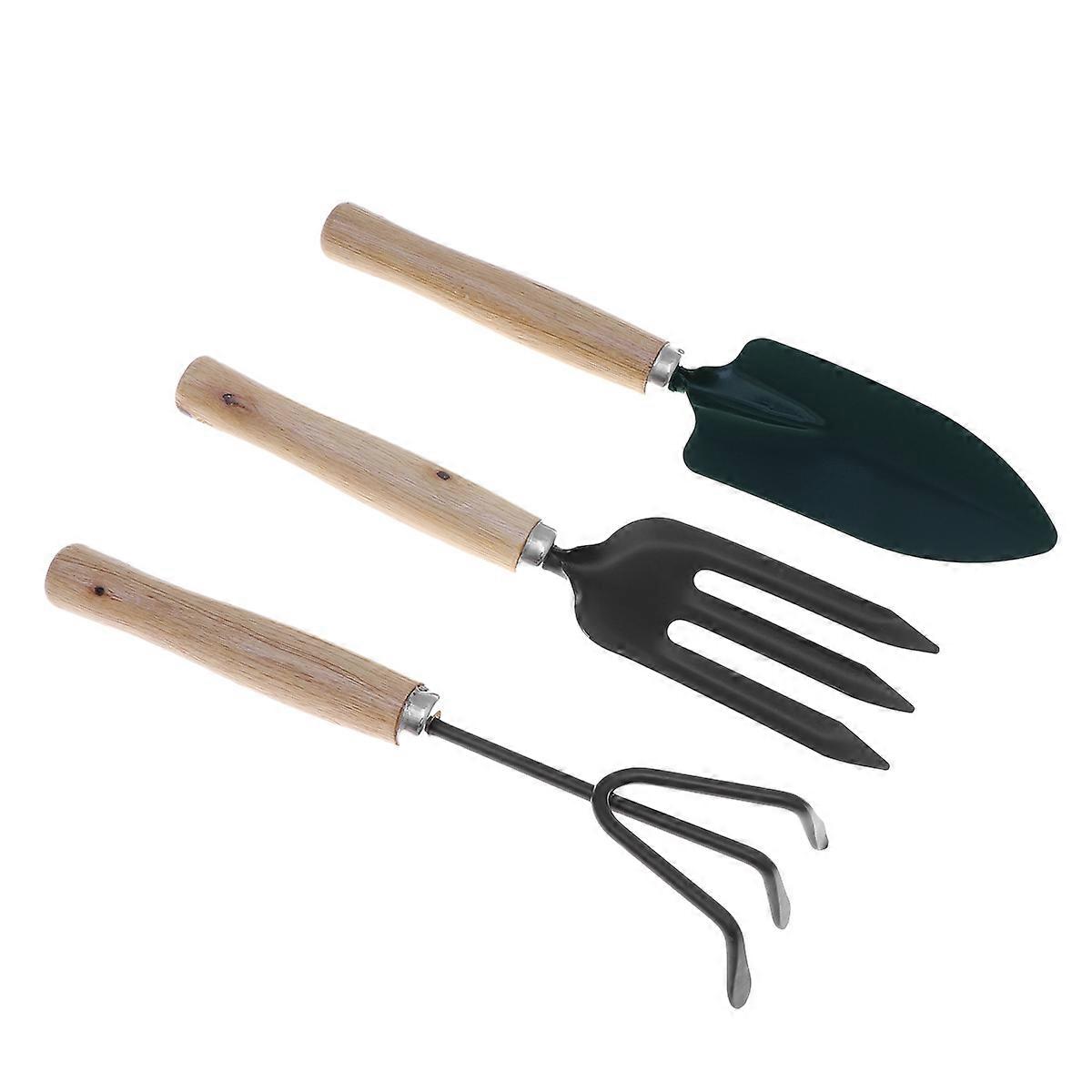 Gardening Tools Set Small Garden and Hand Trowel Bamboo Material for Aerating and Loosening 3Pcs
