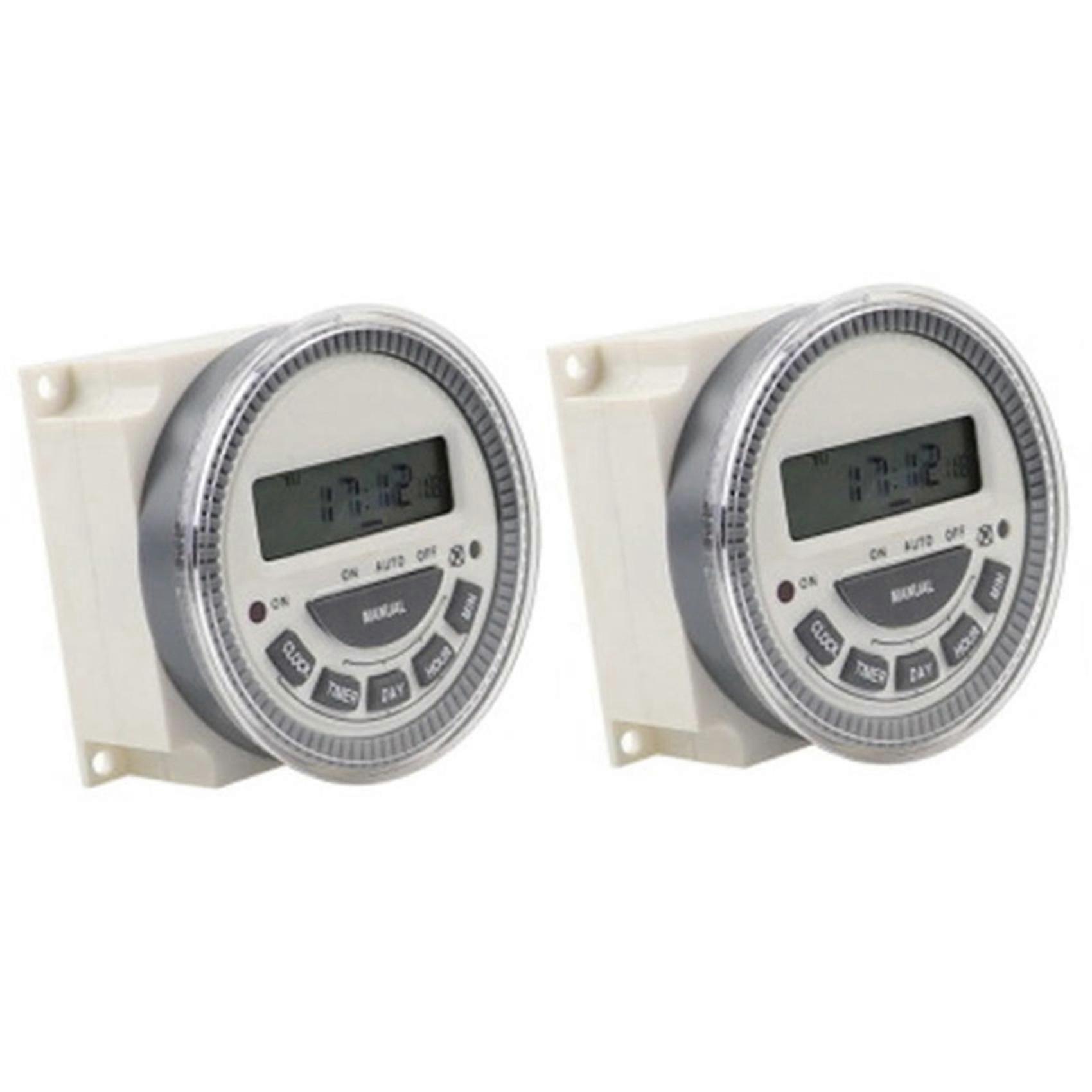 2x Programmable Timer Switch Relay Digital Lcd Power Weekly Cn304a Ac 220v 5 Pin