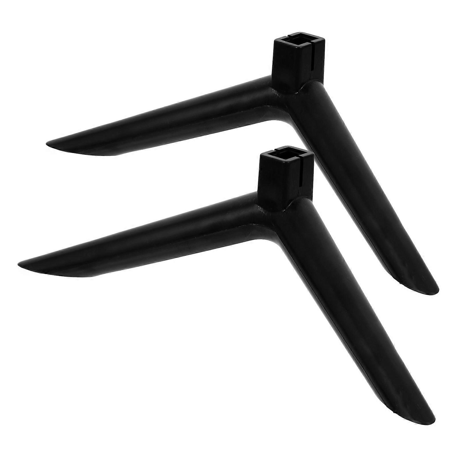 Stable Television Stand Replacement Base 3 Sets Black Rectangular Support For Monitors And Projectors At Home