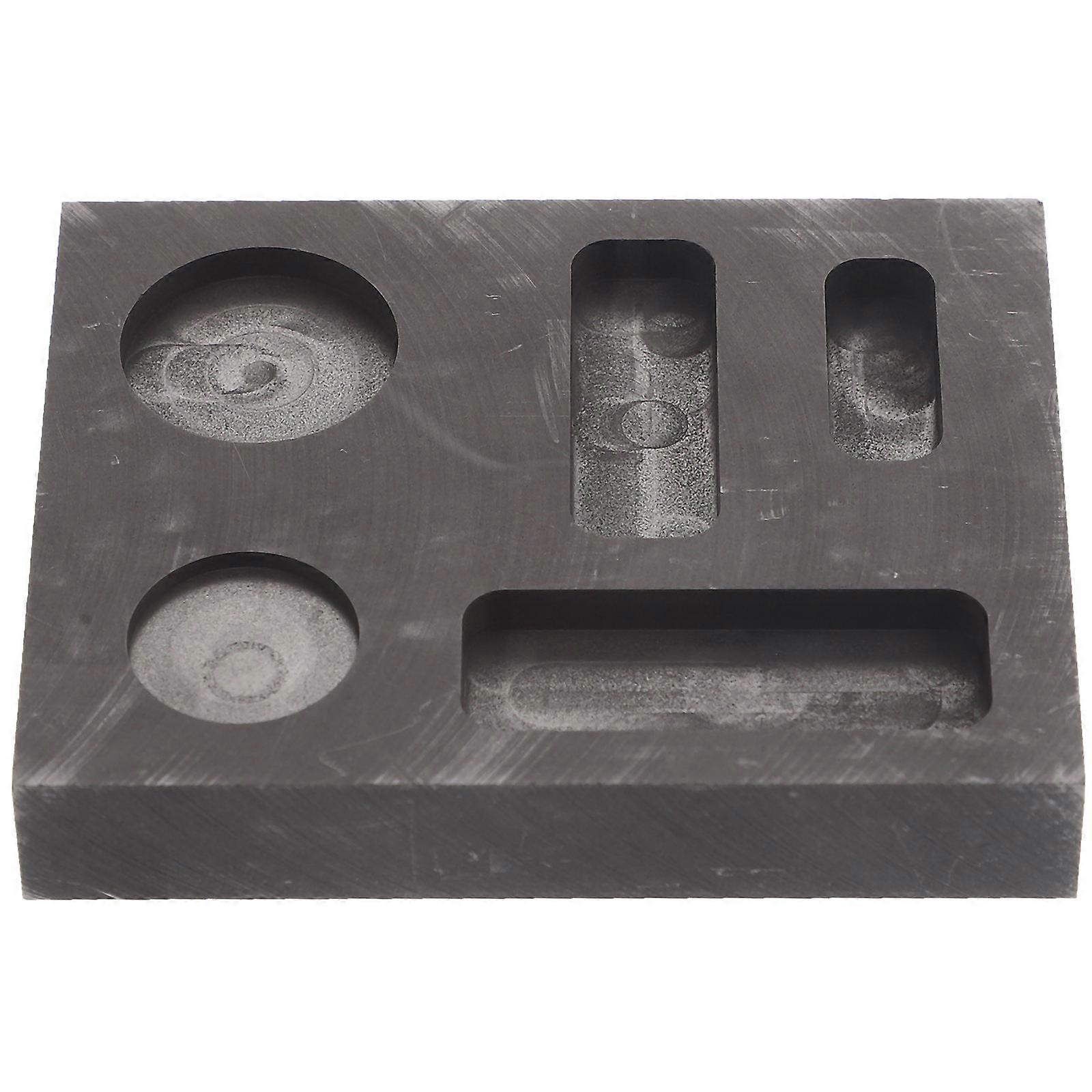 Graphite Ingot Mold 5-slot Casting Tool For Science Education 7.00X6.00X1.30cm 1Pack