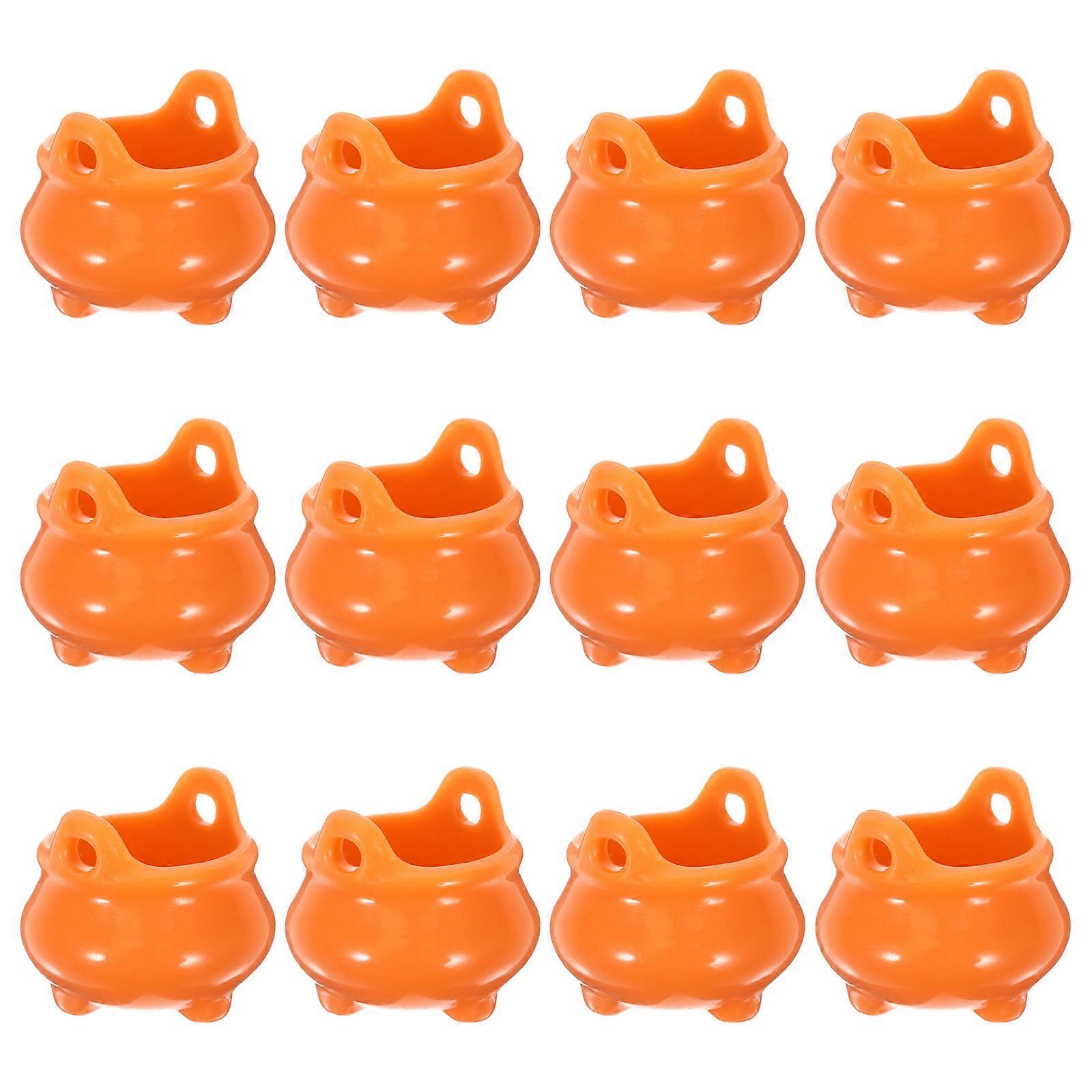 Halloween Candy Container Mini Plastic Cauldron for Storage 24Pcs