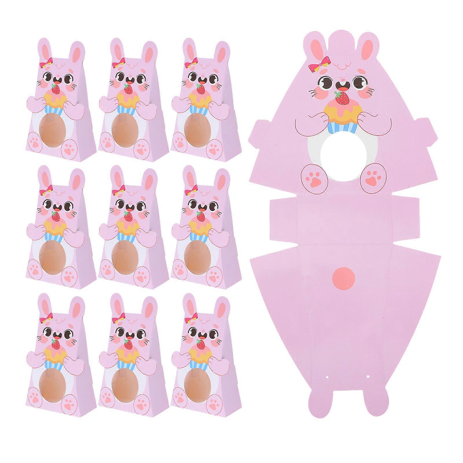 40 Pcs Pink Easter Treat Boxes Rabbit Shape Perfect For Children's Easter Party Gift Presentation