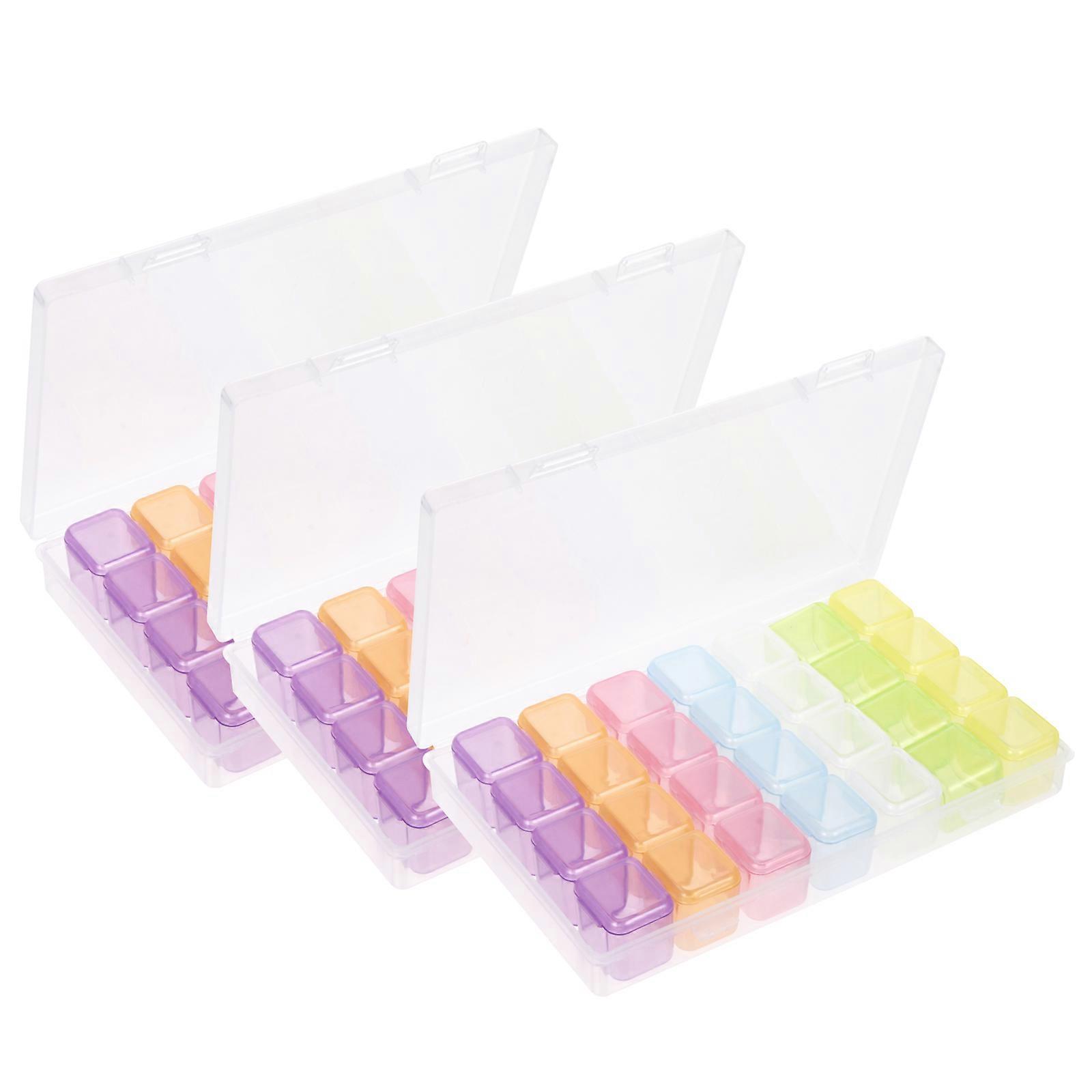 Nail Art Tools Storage Box for Organizing 3Pcs Multiple Grids Storage Boxes
