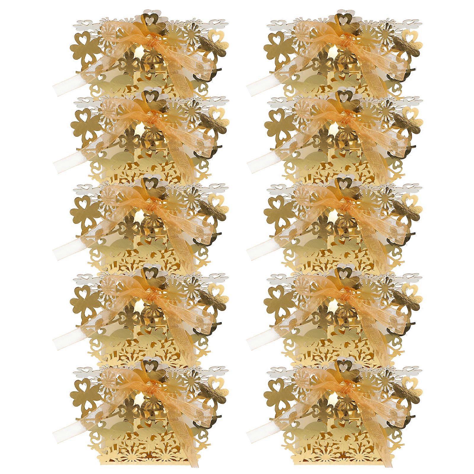 Golden Candy Boxes for Women Use 50Pcs Assortment Candy Gift Boxes