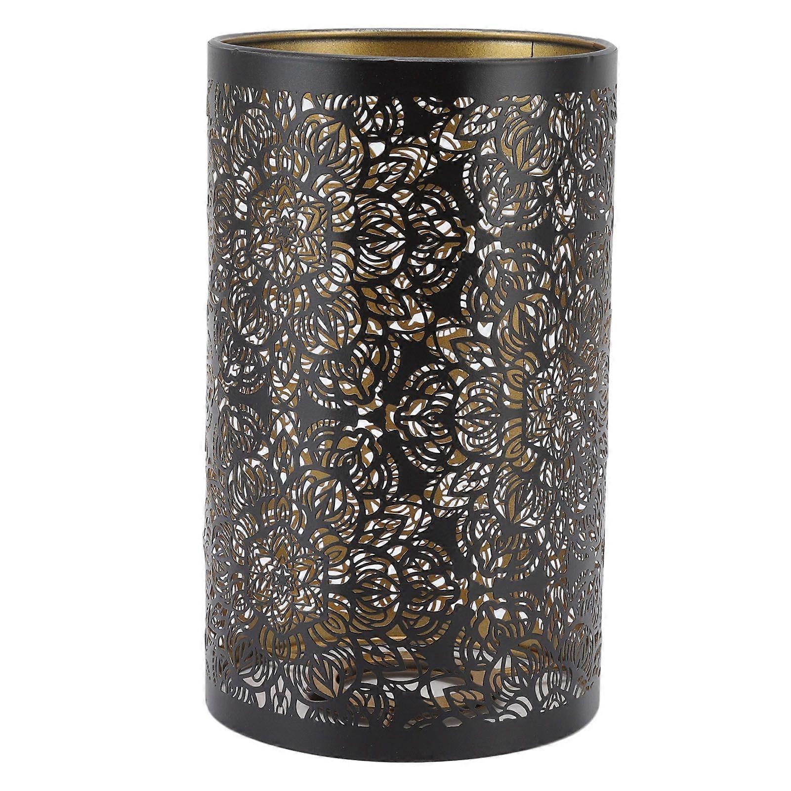 Lamp Shade Hollow Carving Metal Cylindrical Circular Pattern E27 E26 Detachable Decorative Nightstand Table Lamp Shade
