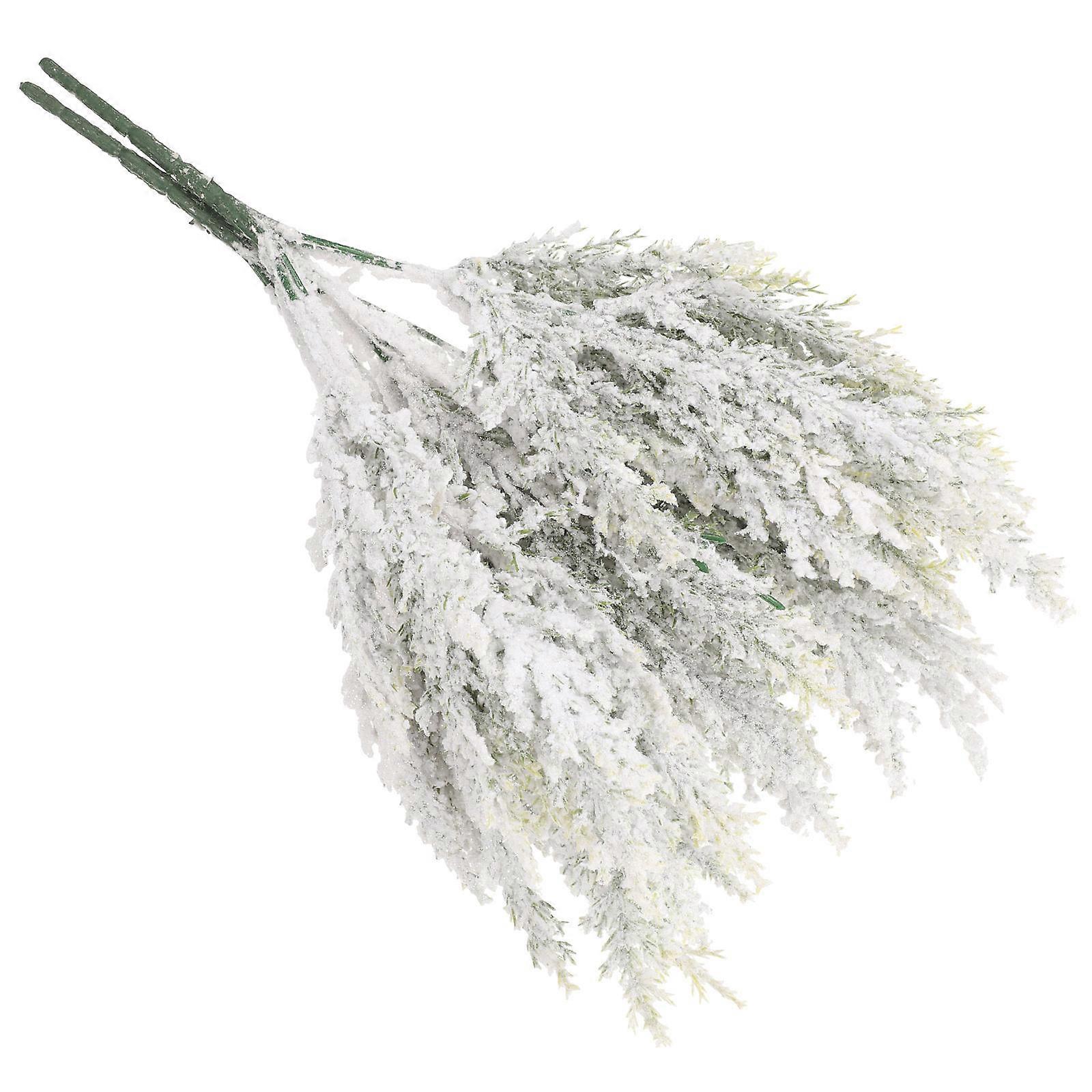 Artificial Pine Branches Artificial Snowy Pine Picks for Holiday Decoration 10Pcs